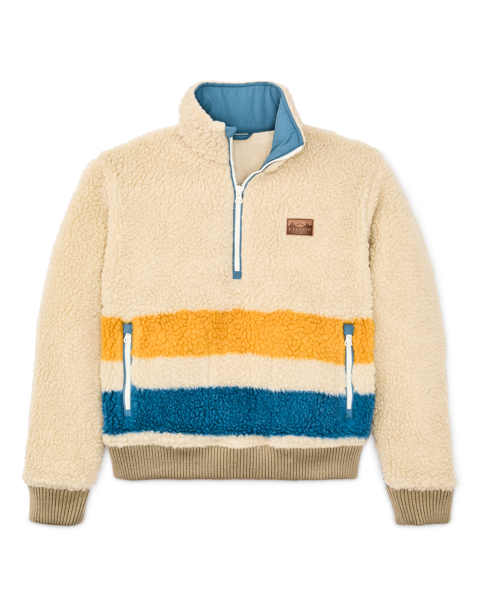 Women's Pile Fleece Popover - Yellow / Blue Blanket Stripe Women's Pile Fleece Popover - Yellow / Blue Blanket Stripe