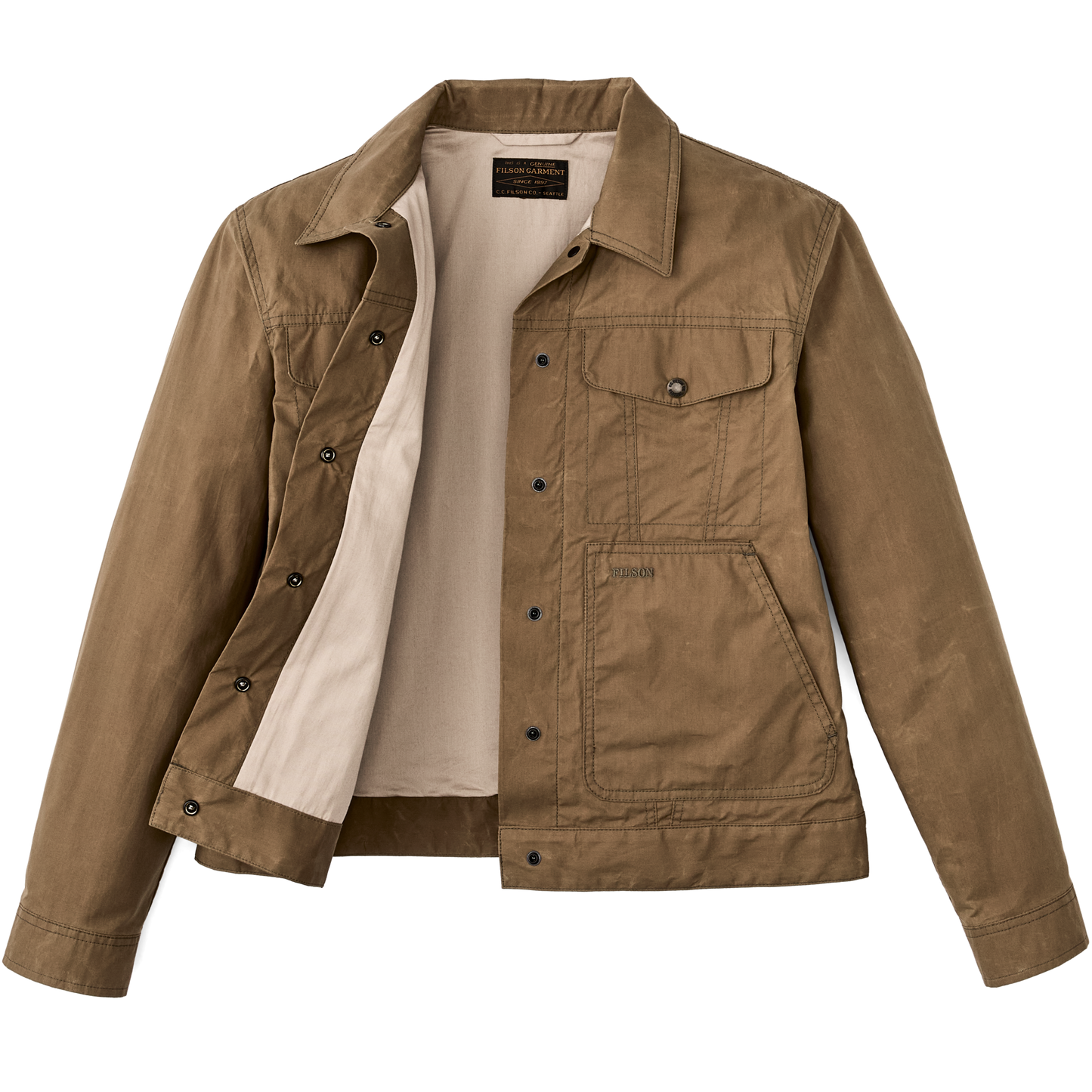 Alternate view of the Filson Women's Ranger Short Lined Cruiser - Dark Beige