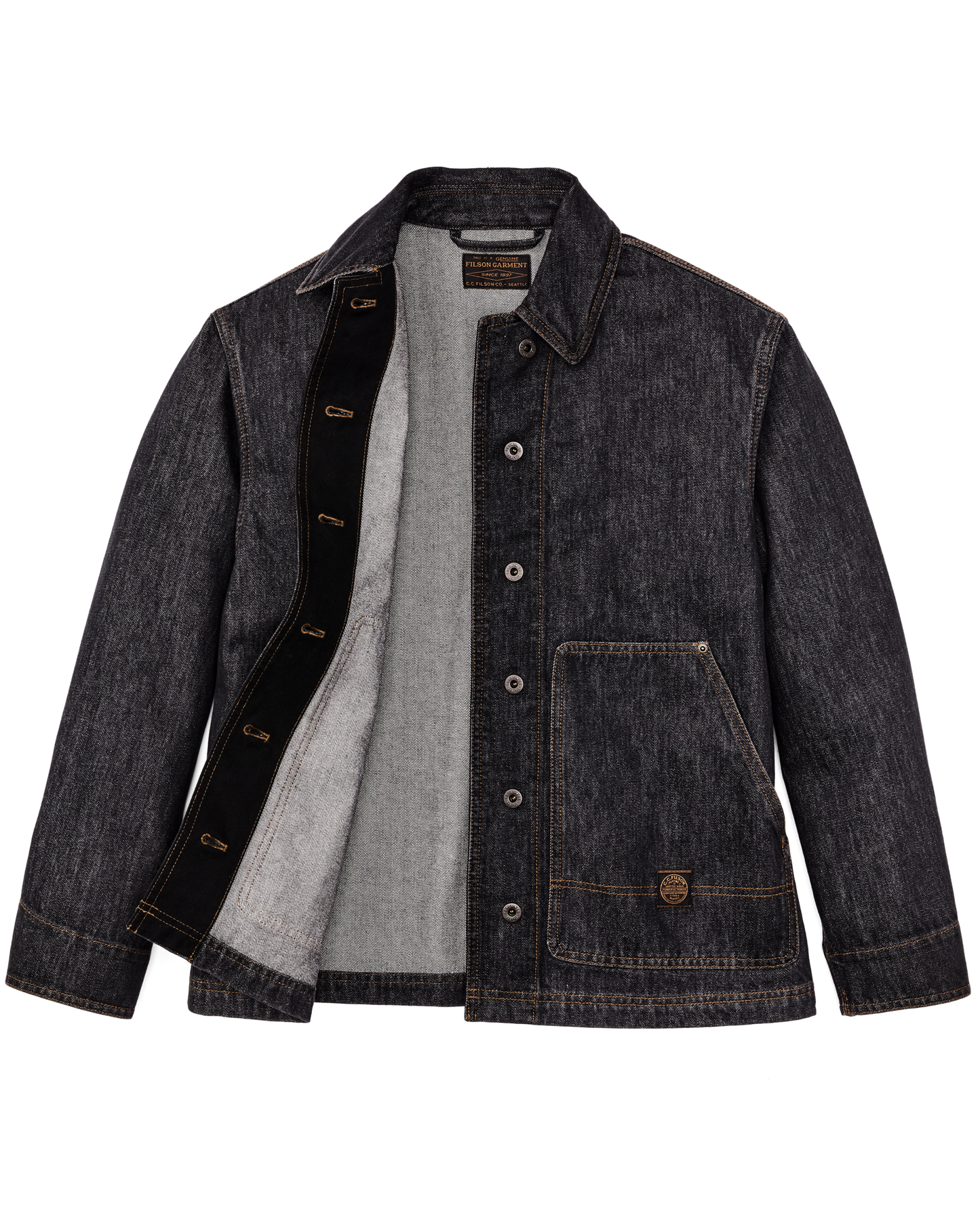 Women's Denim Barn Coat - Rinse Black