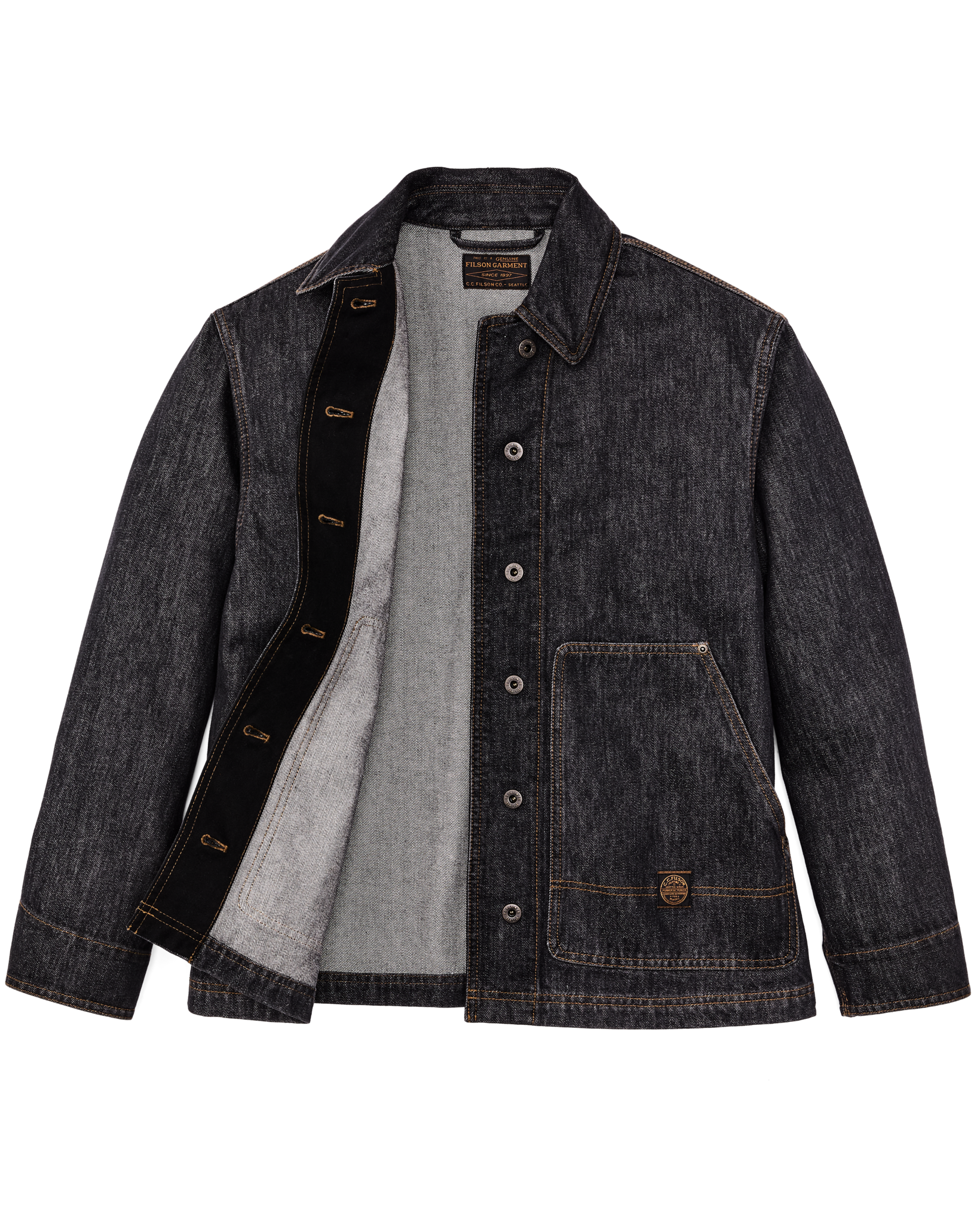 Women's Denim Barn Coat - Rinse Black