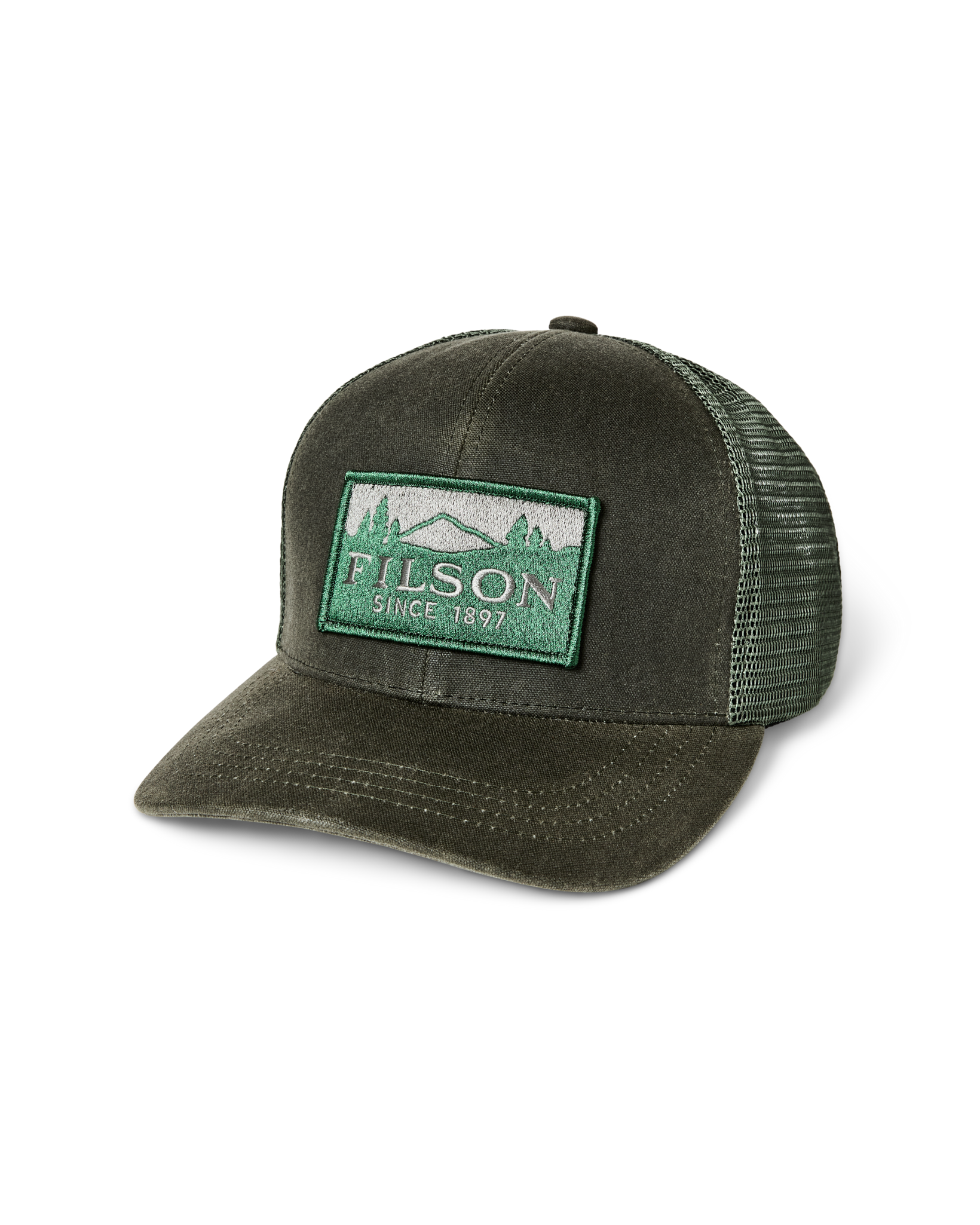 Scenic Waxed Logger Mesh Cap - Otter Green | Filson