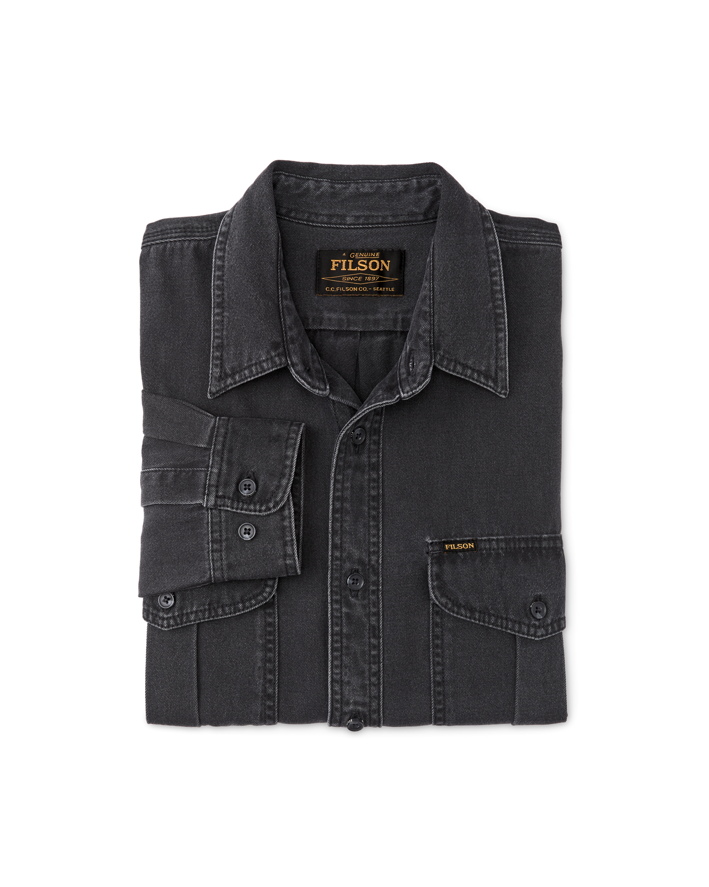 Alternate view of the Filson Denim Guide Shirt - Black