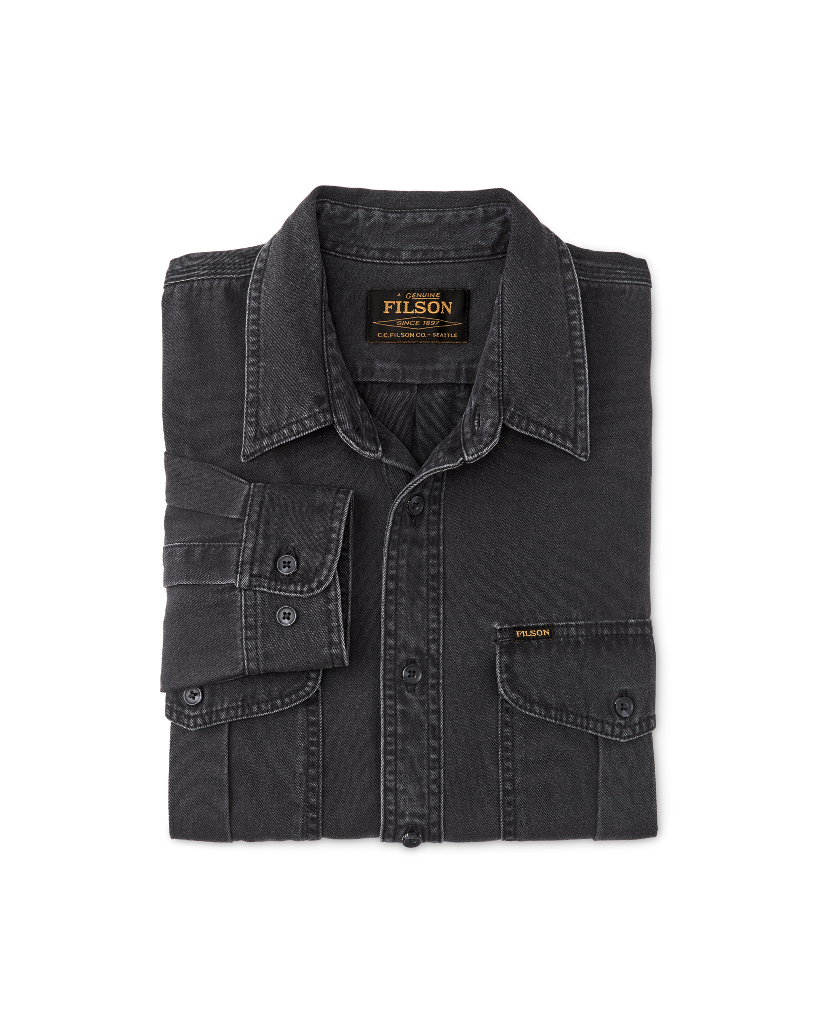 Alternate view of the Filson Denim Guide Shirt - Black