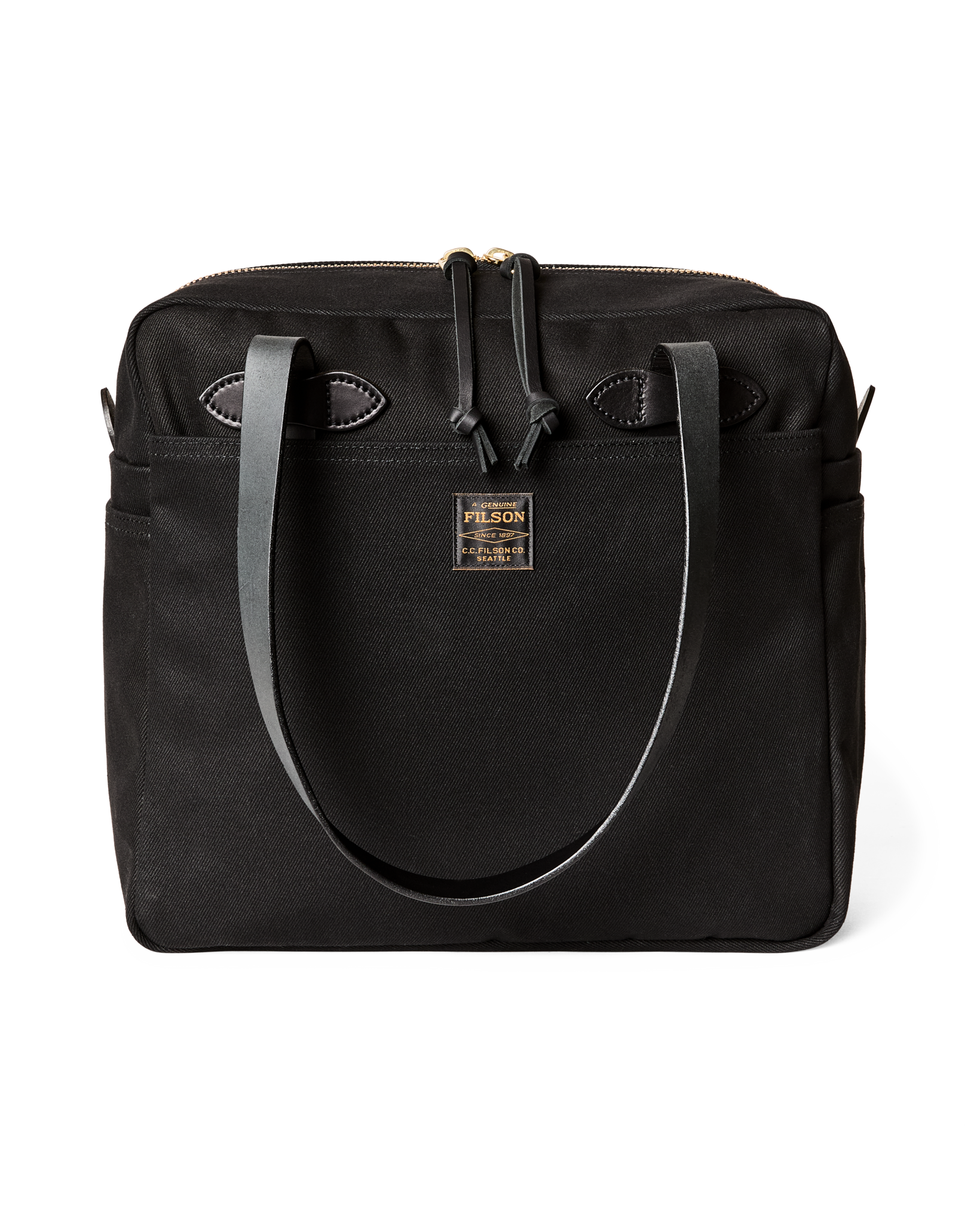 Rugged Twill Zipper Tote Bag - Black | Filson