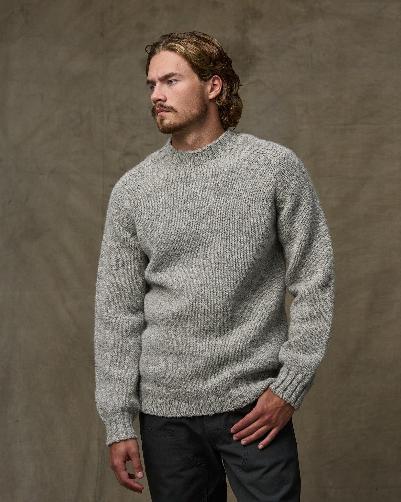 Heritage 3-gauge Wool Sweater - Oat Heather
