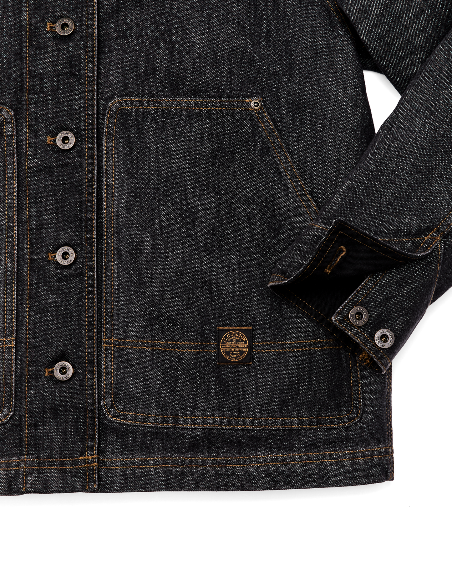 Women's Denim Barn Coat - Rinse Black