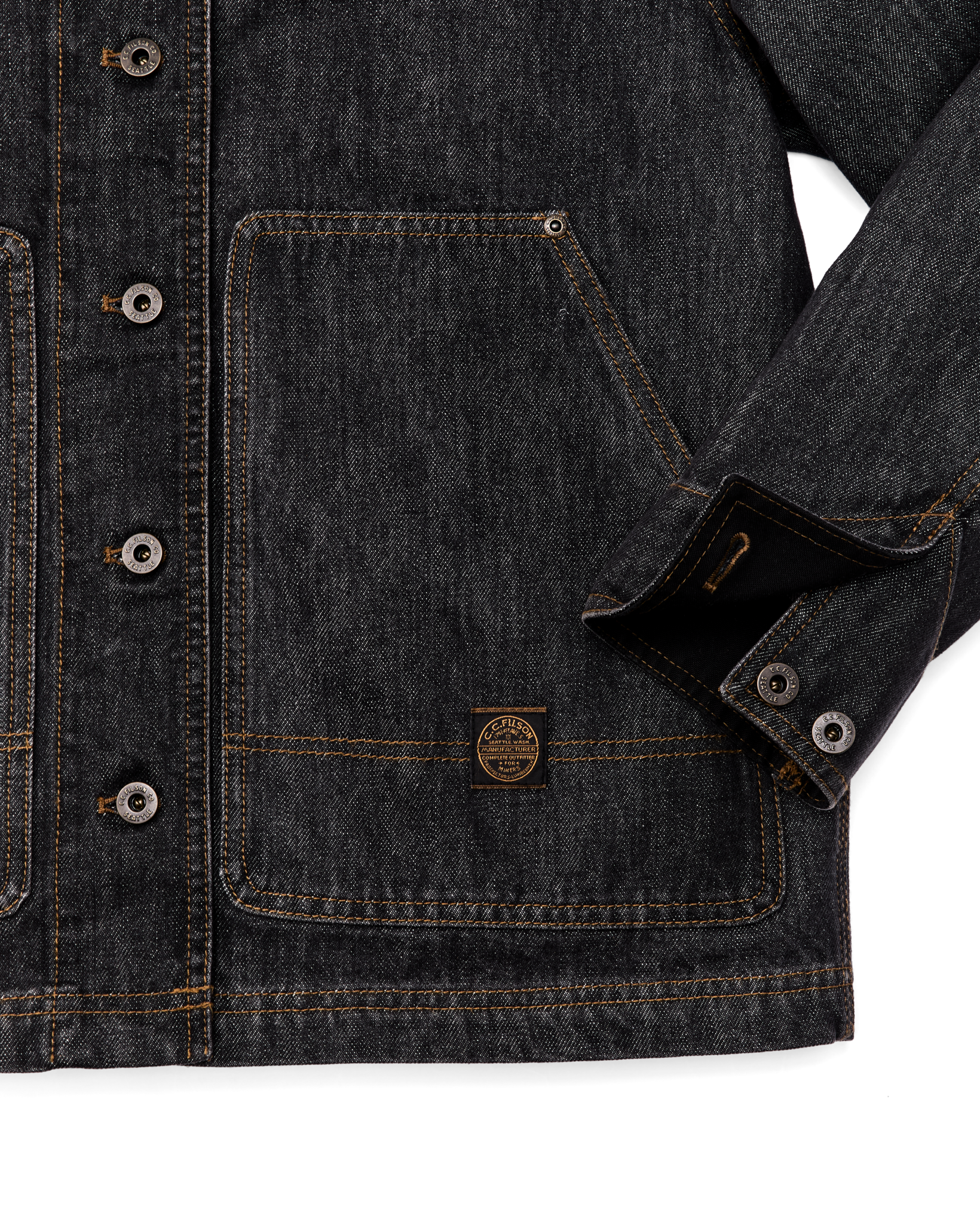 Women's Denim Barn Coat - Rinse Black