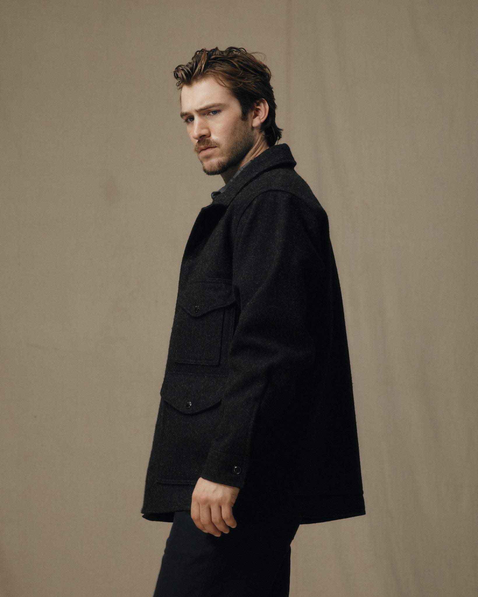 Mackinaw Wool Cruiser Jacket - Charcoal