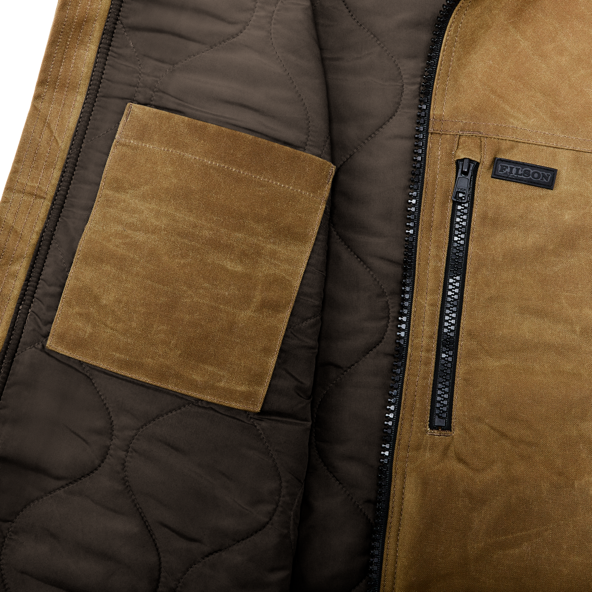 Alternate view of the Filson Tin Cloth Primaloft® Vest - Dark Tan 2