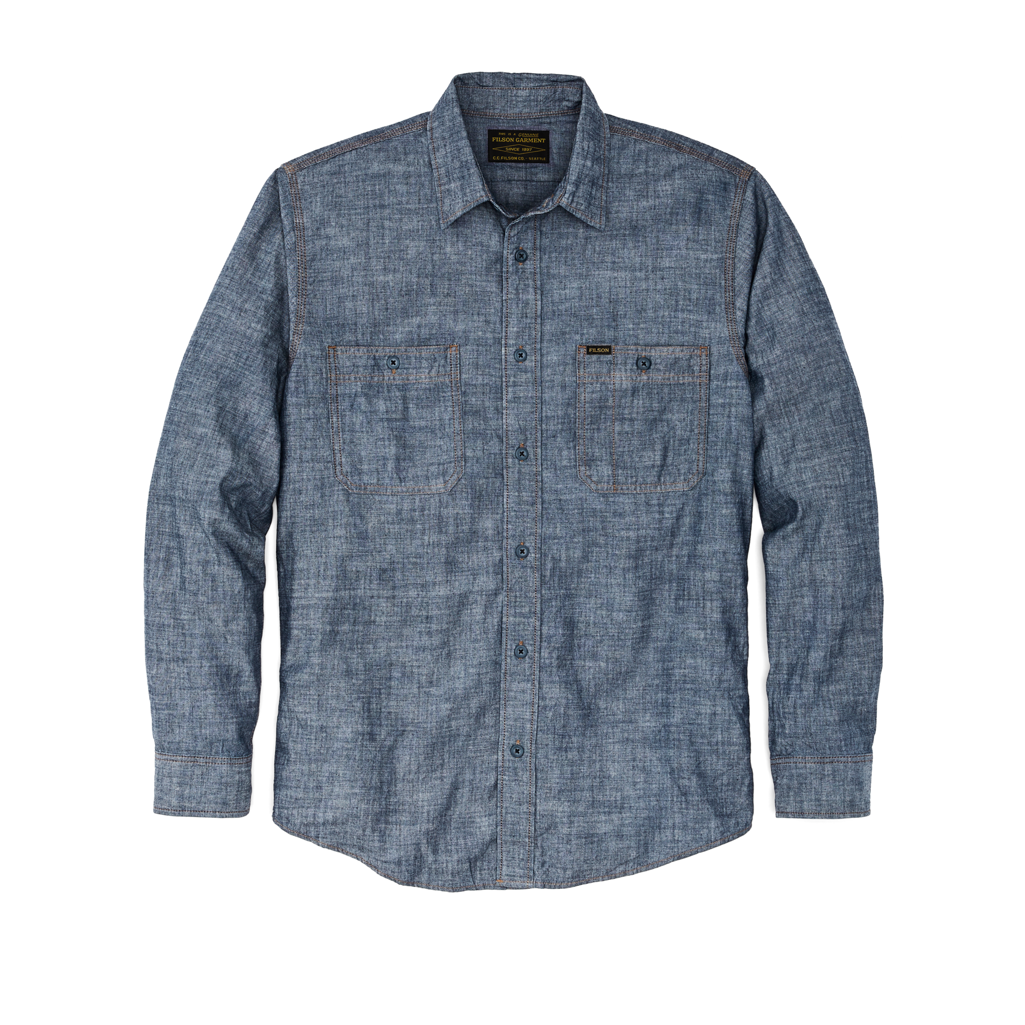 Men's Long Sleeve Chambray CPO Shirt | Filson Men's Long Sleeve Chambray CPO Shirt | Filson