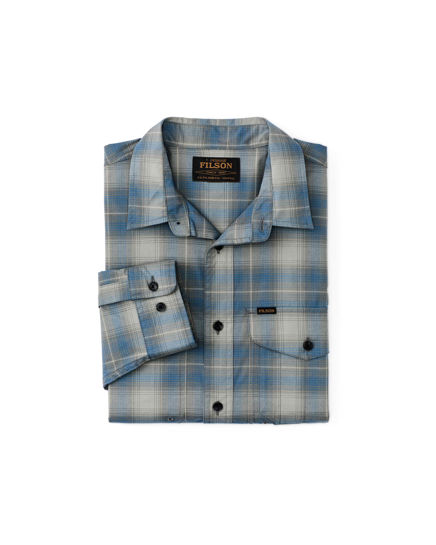Alternate view of the Filson Twin Lakes Sport Shirt - Blue / Gray Plaid