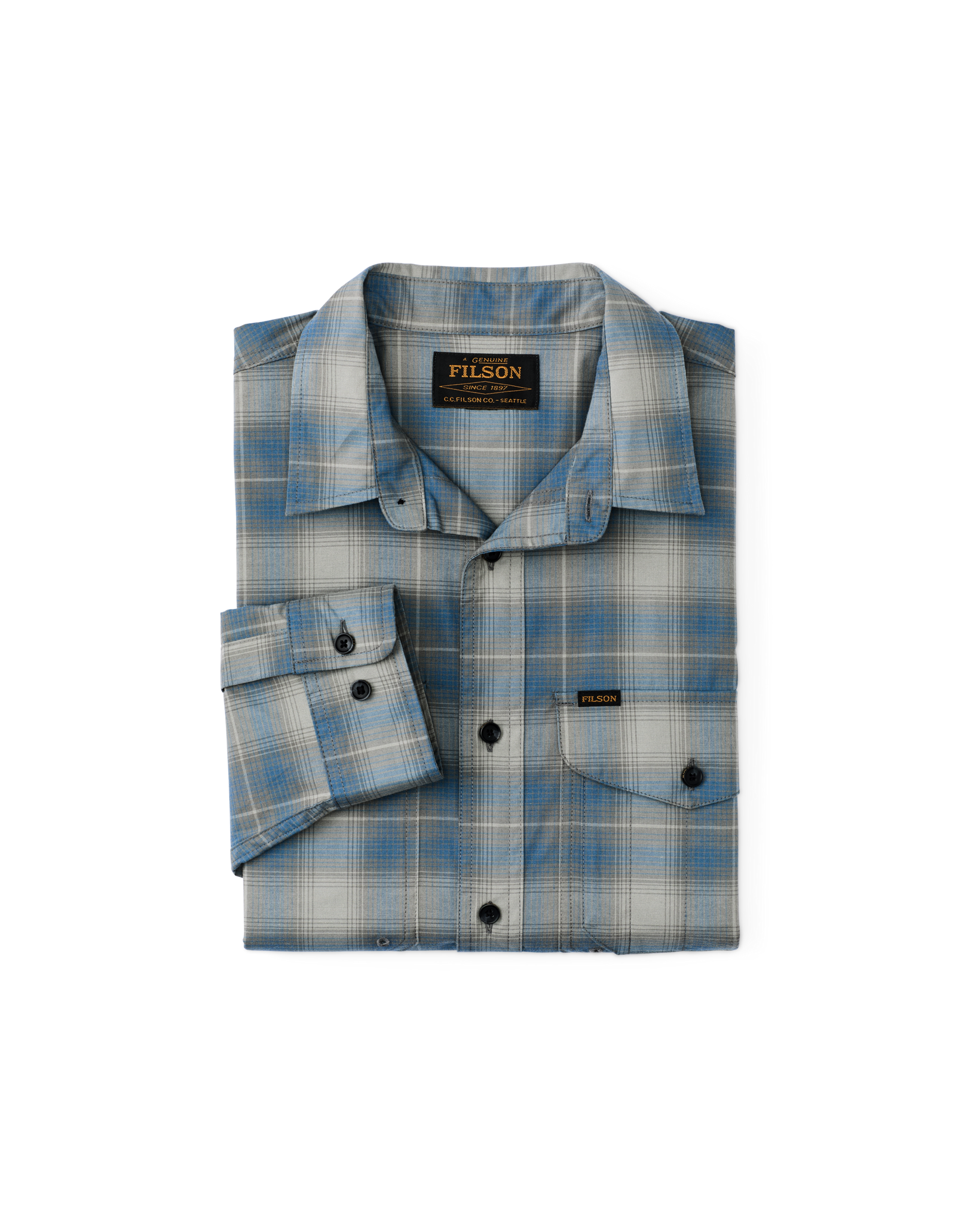 Alternate view of the Filson Twin Lakes Sport Shirt - Blue / Gray Plaid