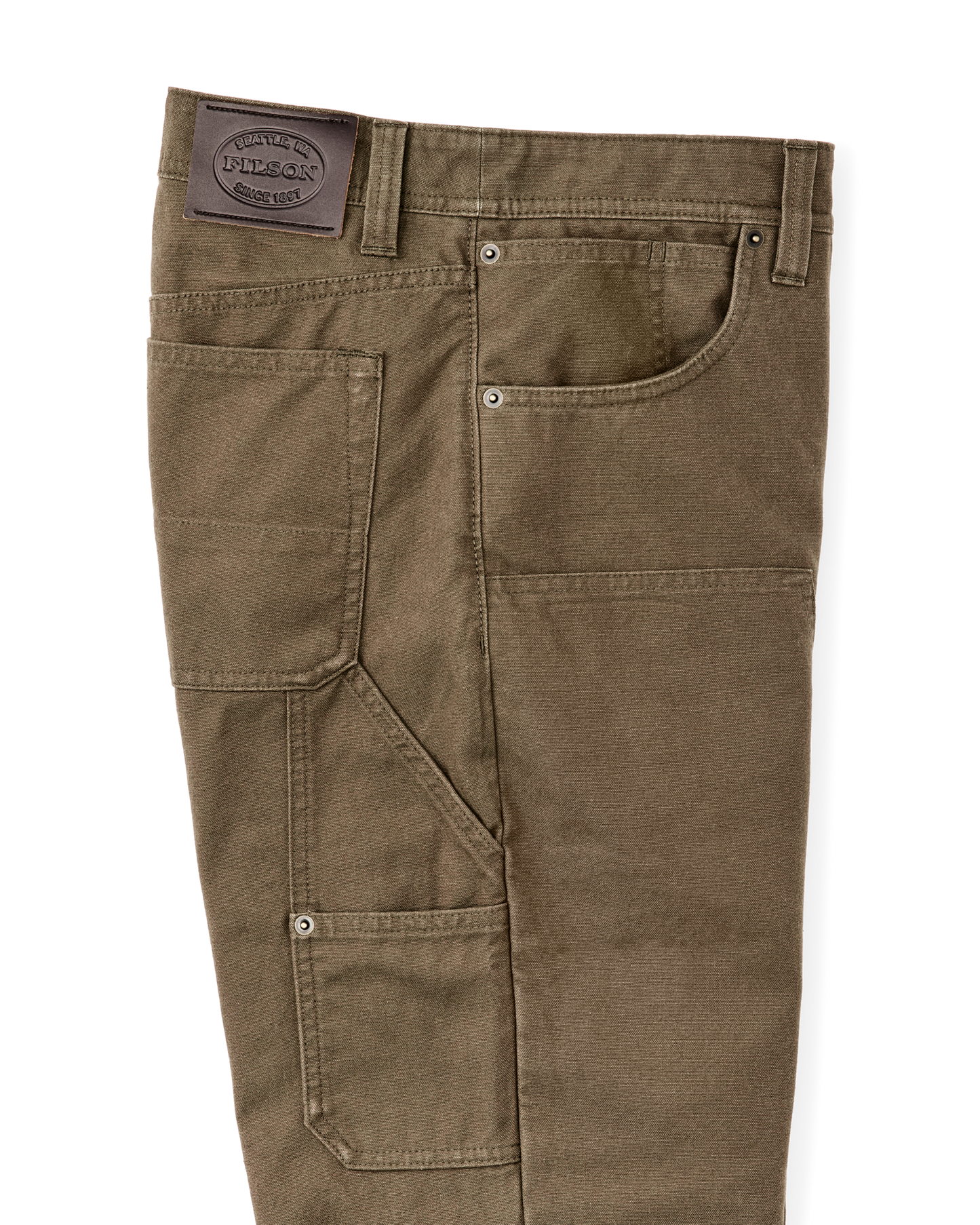 Alternate view of the Filson Dry Tin Double Front Pants - Marsh Olive