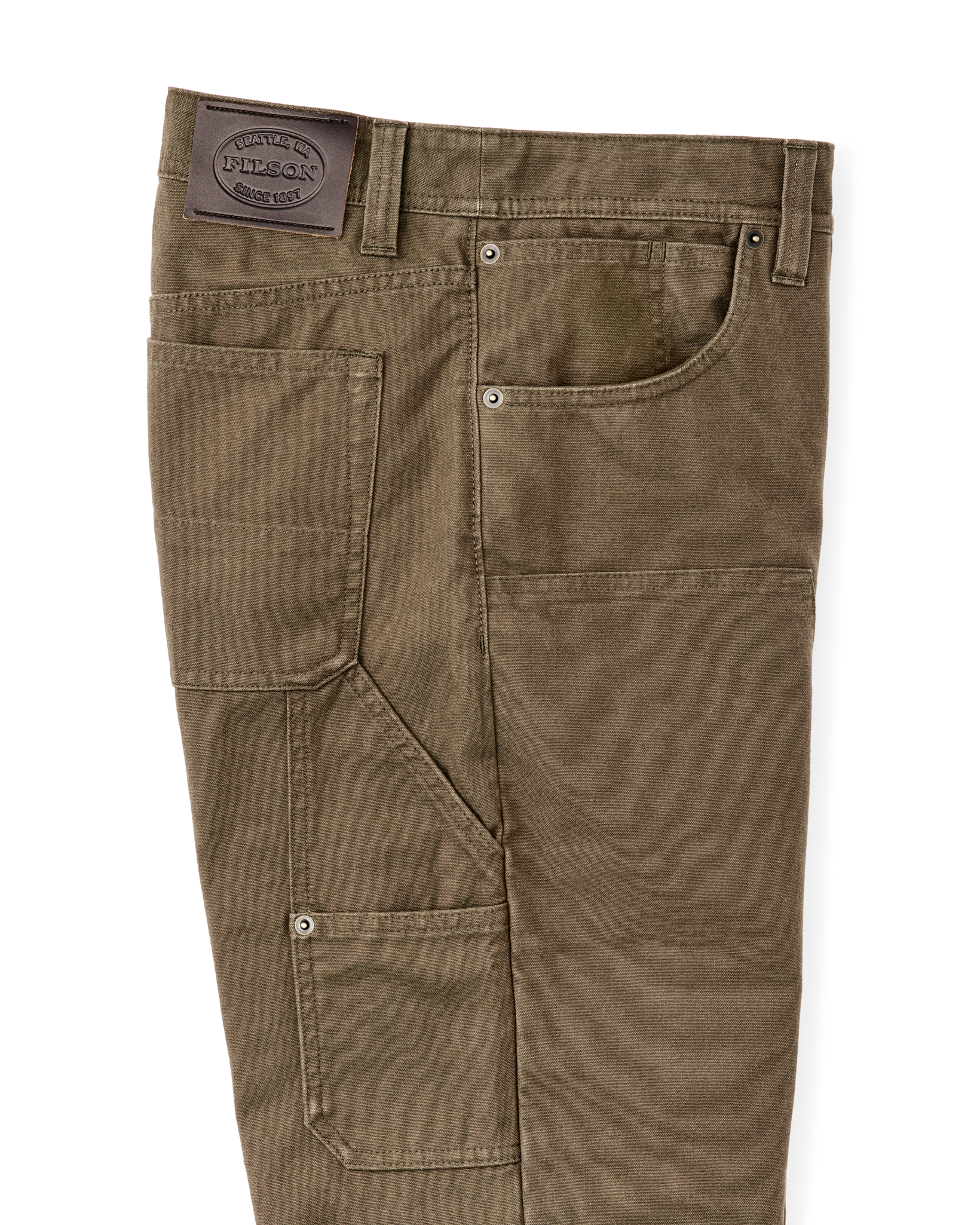Alternate view of the Filson Dry Tin Double Front Pants - Marsh Olive