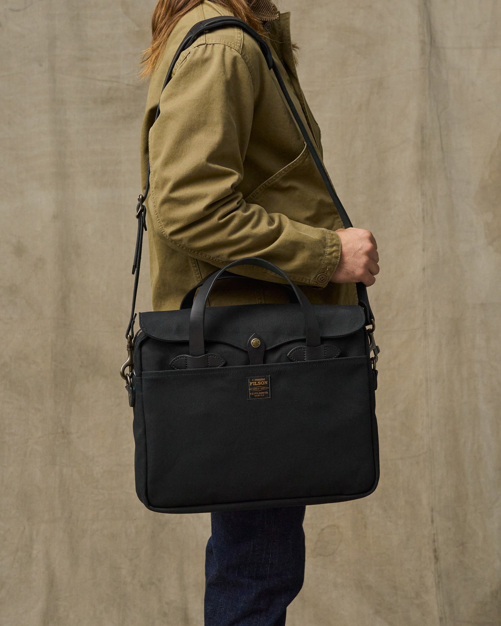 Rugged Twill Original Briefcase - Black | Filson