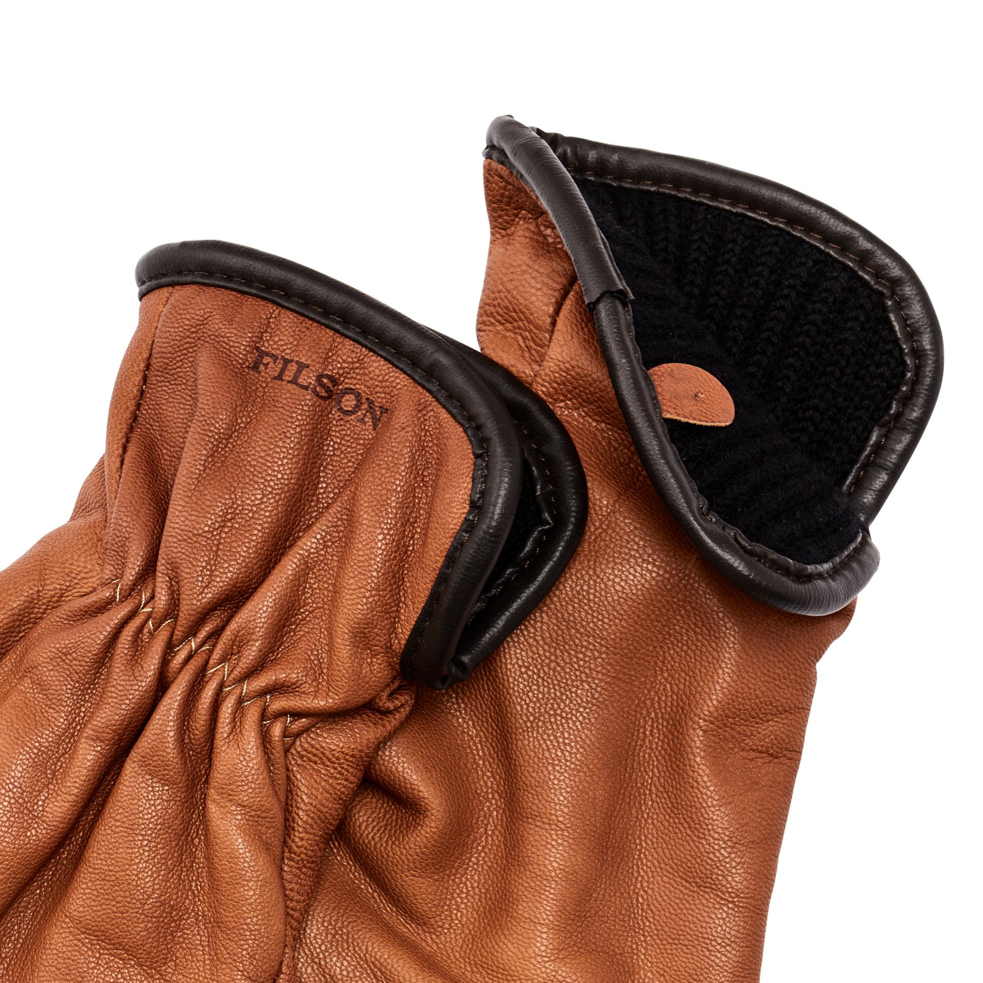 Alternate view of the Filson Original Lined Goatskin Gloves - Saddle Brown