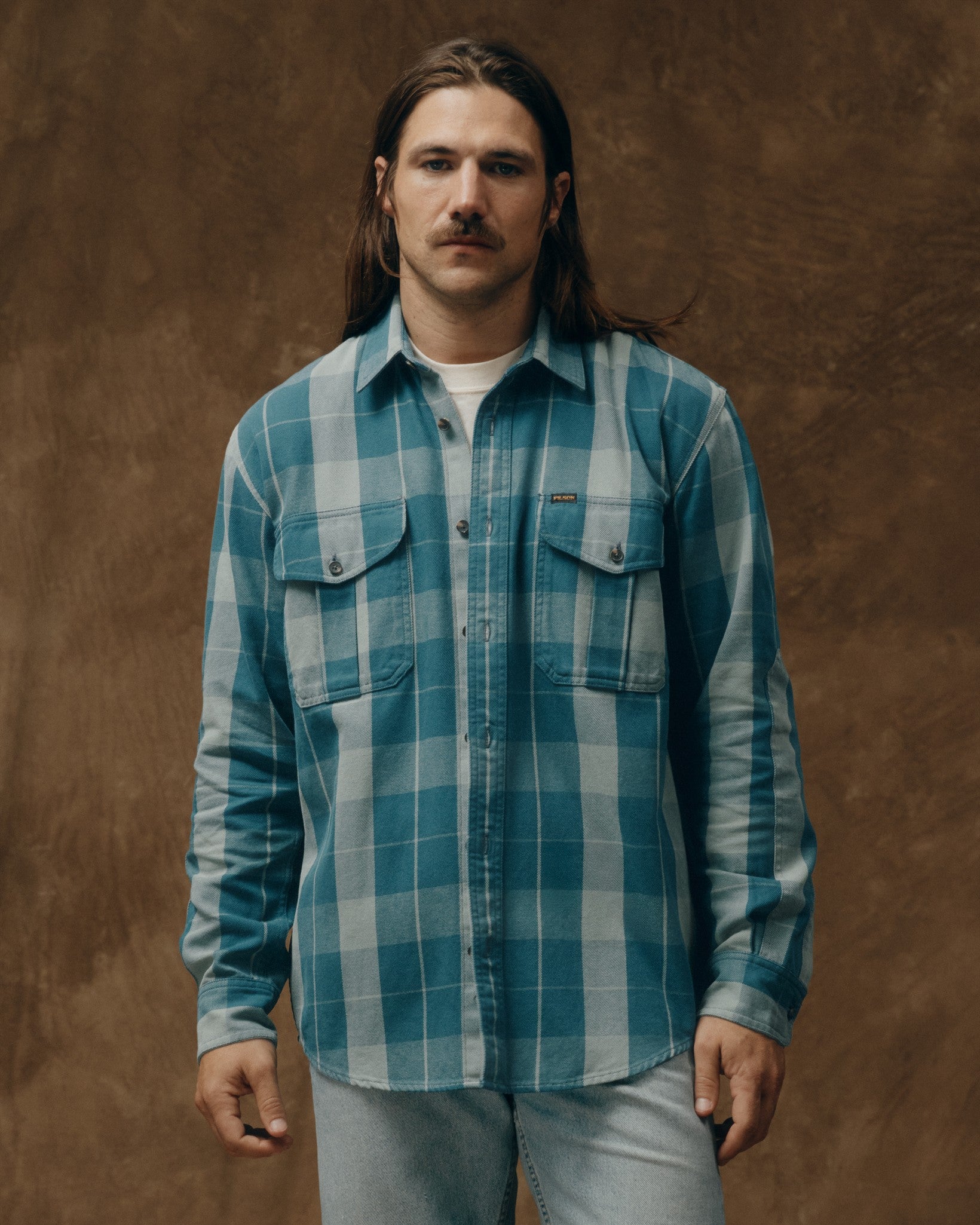 Vintage Wash Alaskan Guide Shirt - Jasper / Dark Teal Plaid | Filson