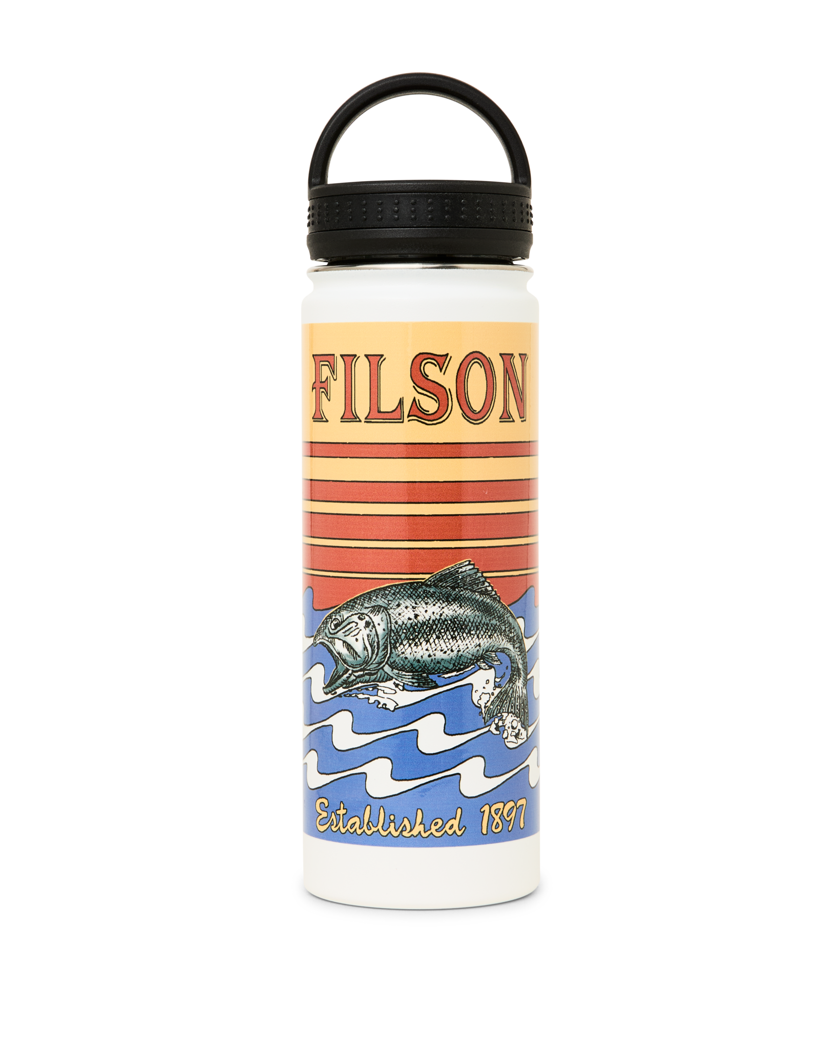 Insulated Water Bottle - White / Dusk Fish | Filson Insulated Water Bottle - White / Dusk Fish | Filson