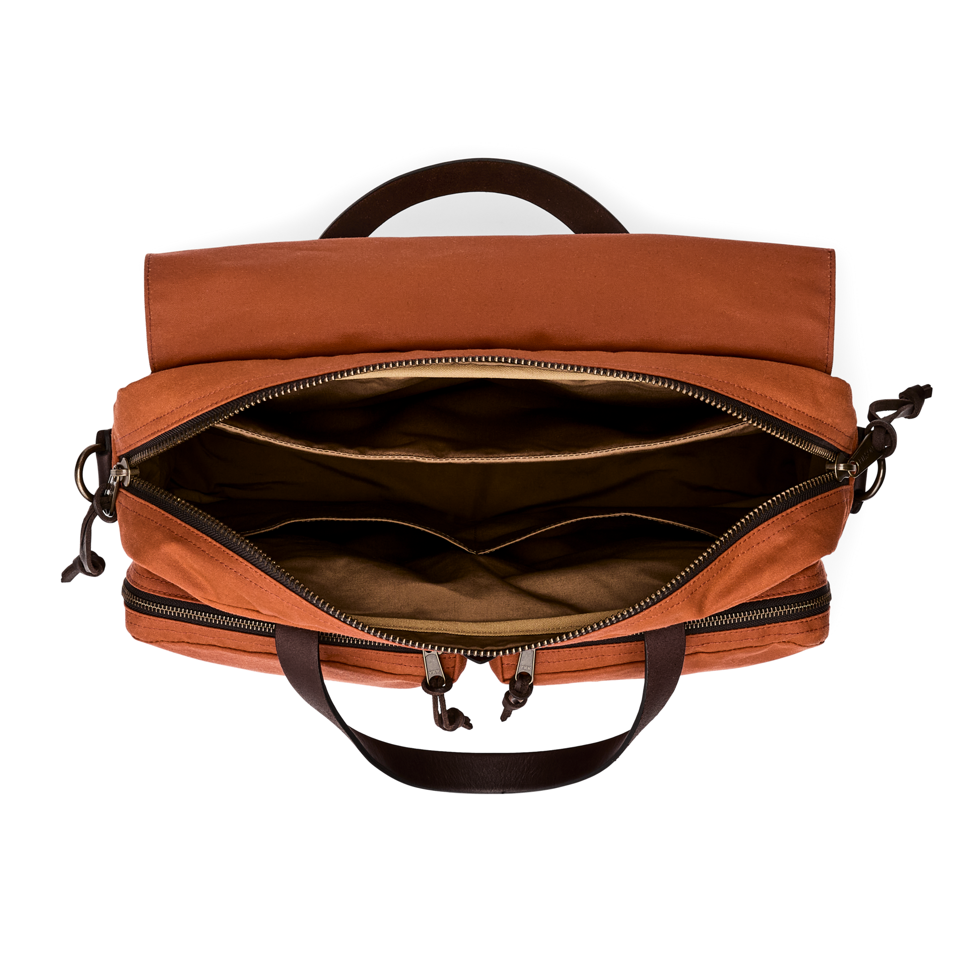 Alternate view of the Filson 24 Hour Tin Cloth Briefcase - Rust