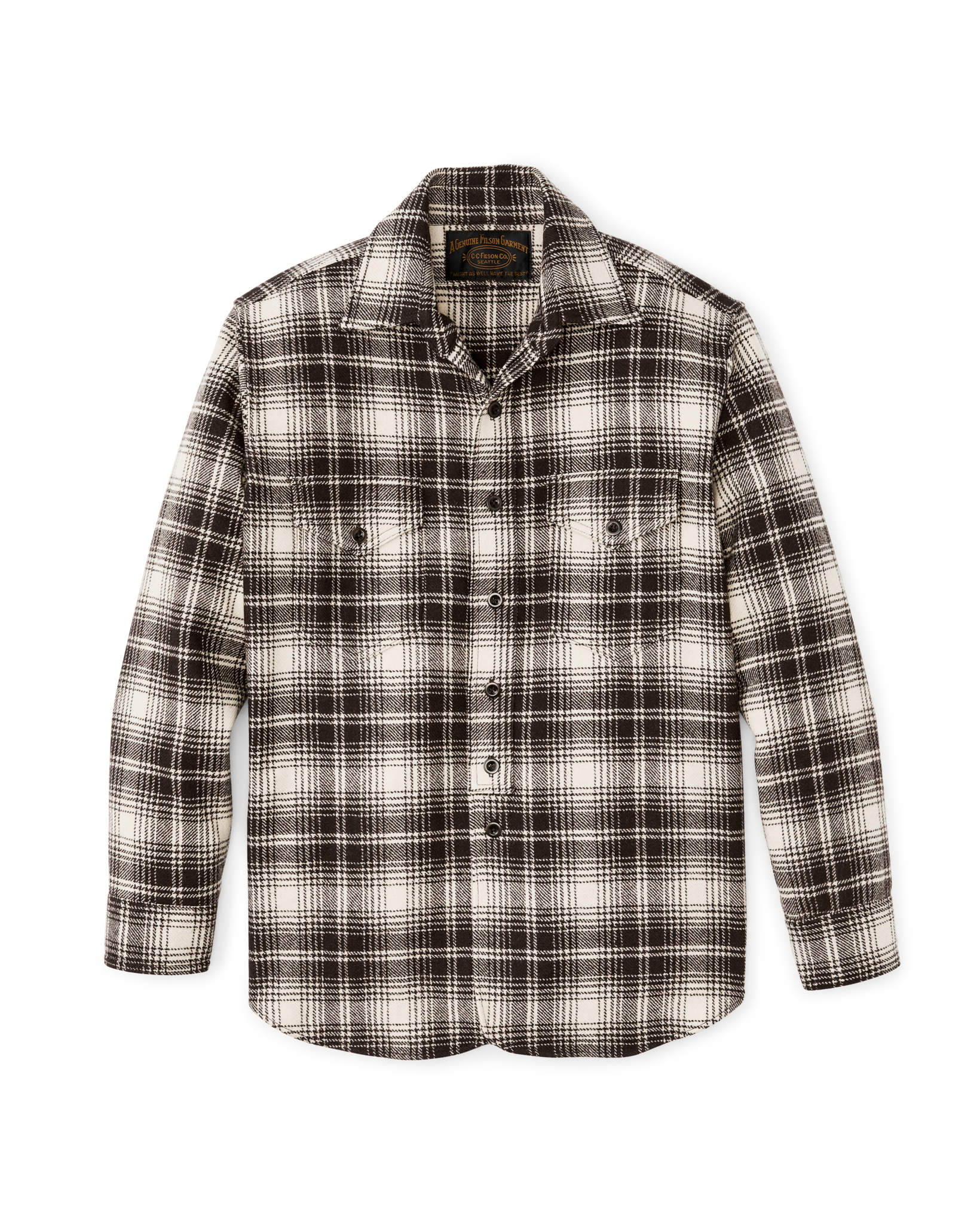 1922 Archive Wool Shirt Cream Dark Brown Plaid Filson