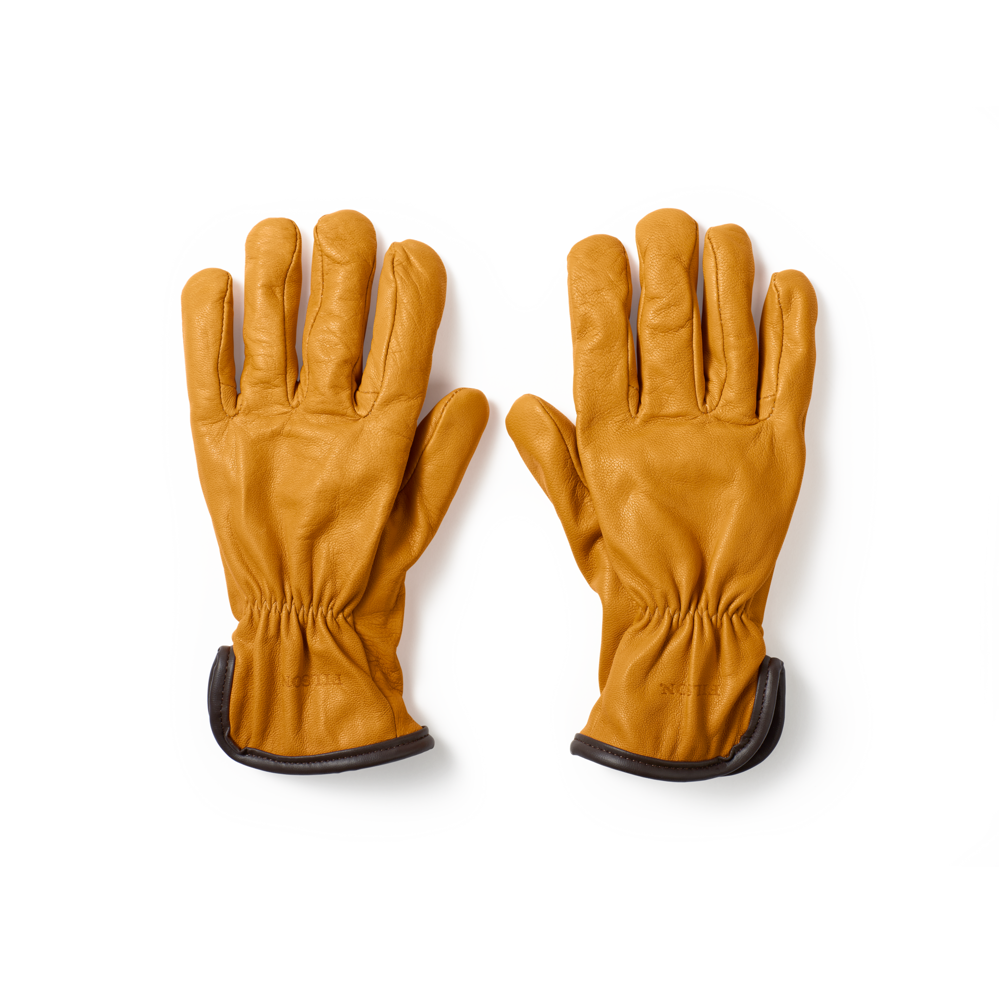 Front-facing image of the Filson Original Lined Goatskin Gloves - Tan