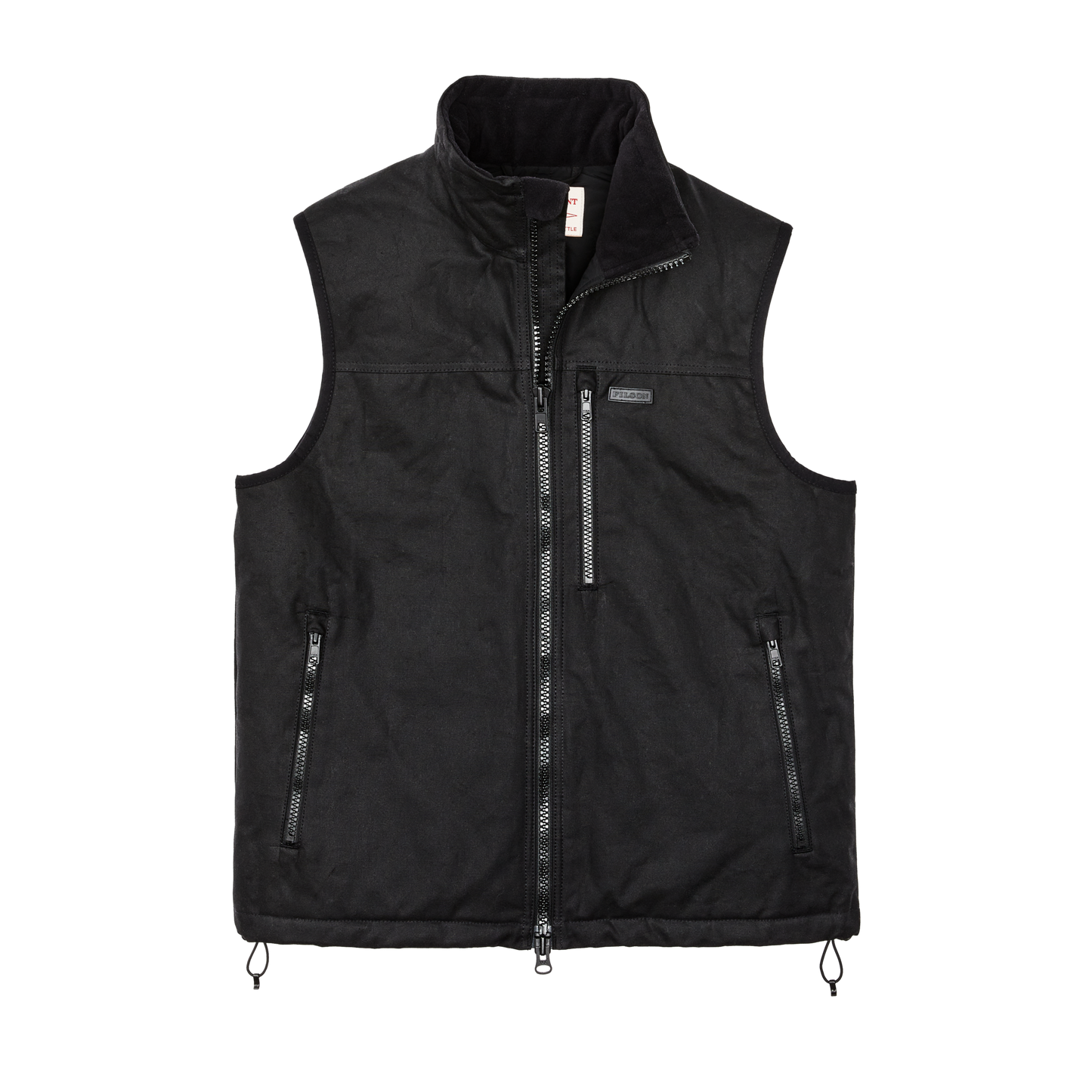 Front-facing image of the Filson Tin Cloth Primaloft® Vest - Black