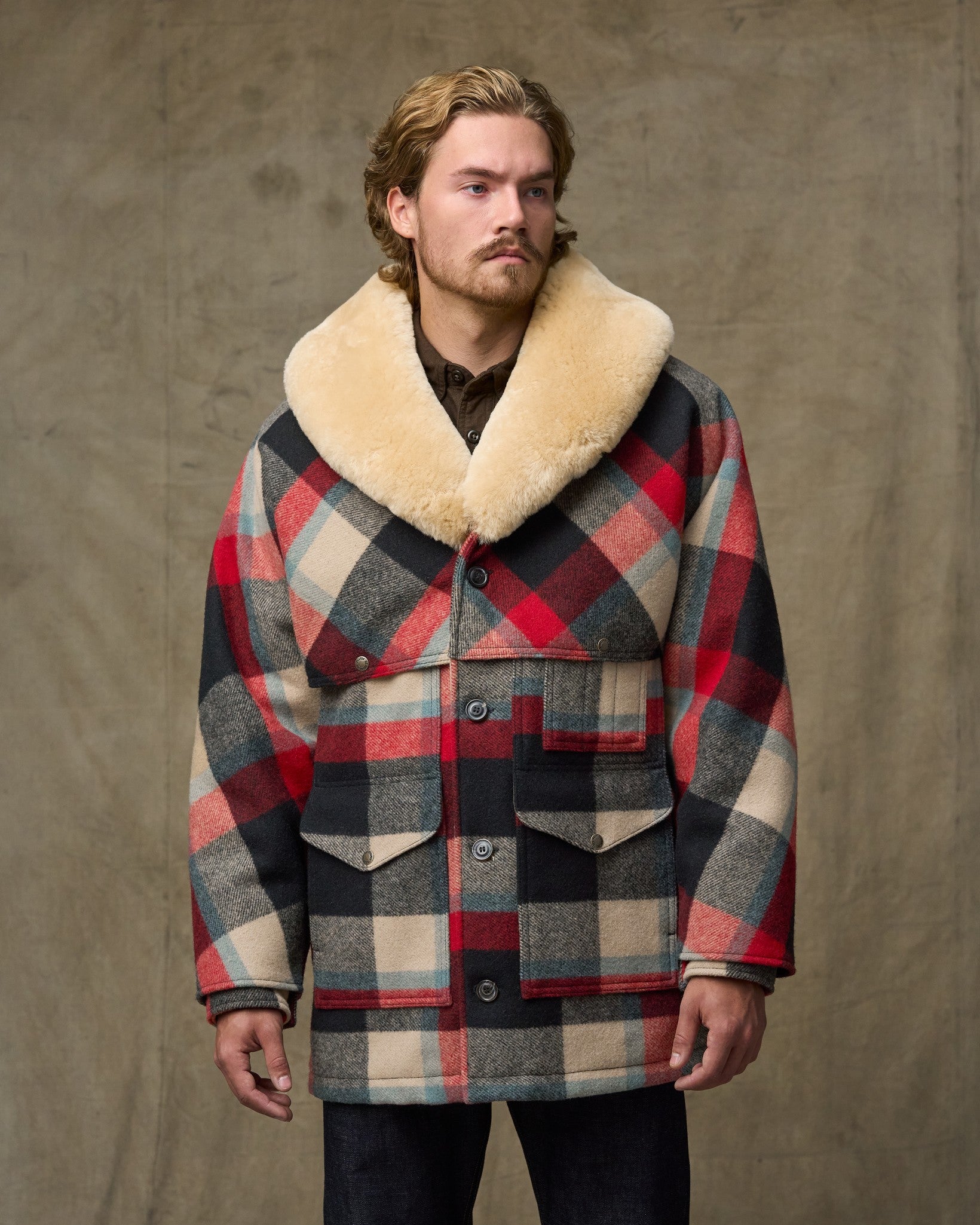 【極美品】FILSON LINED MACKINAW WOOL COAT Lined Mackinaw Wool Packer Coat - Red / Cream / Blue Plaid | Filson