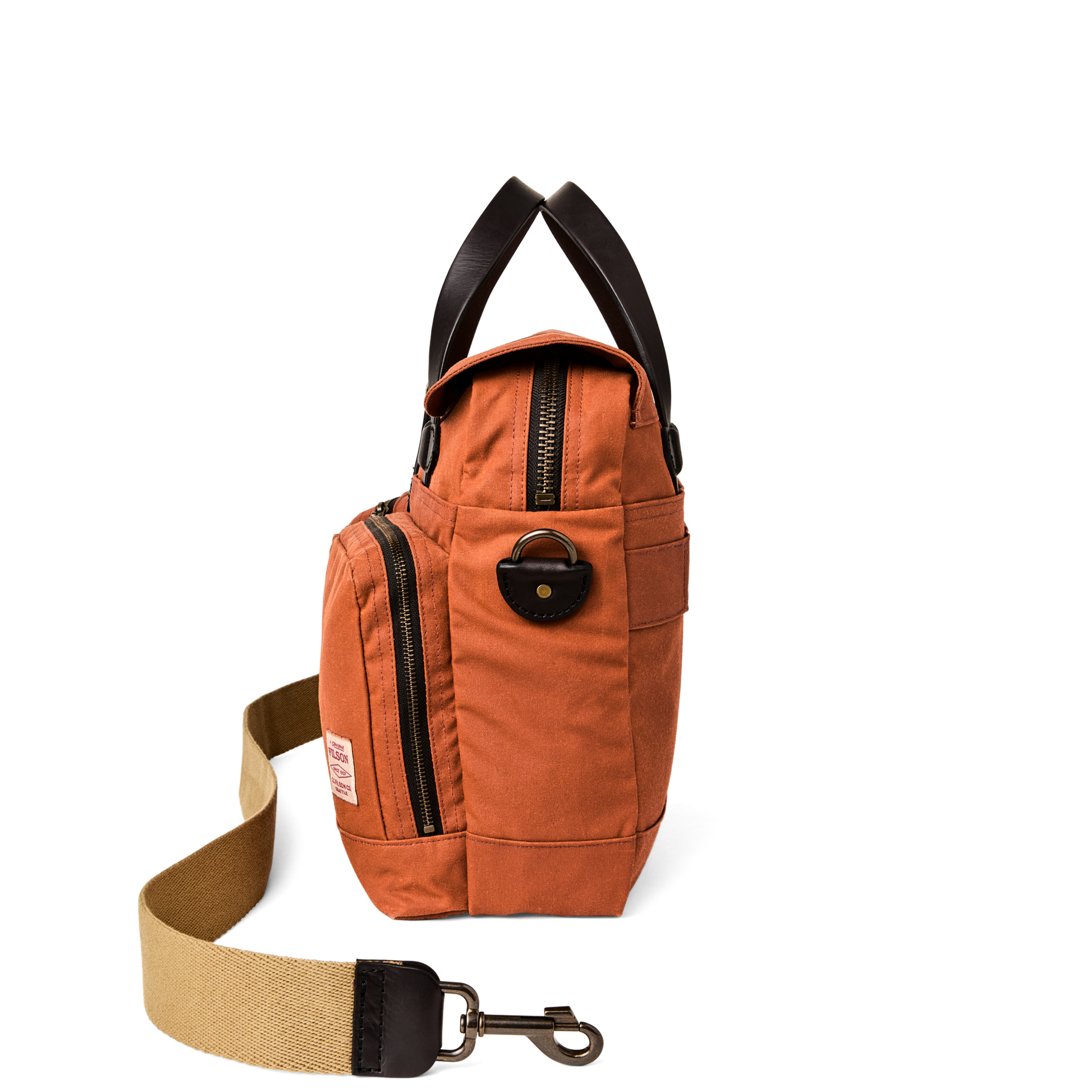 Alternate view of the Filson 24 Hour Tin Cloth Briefcase - Rust