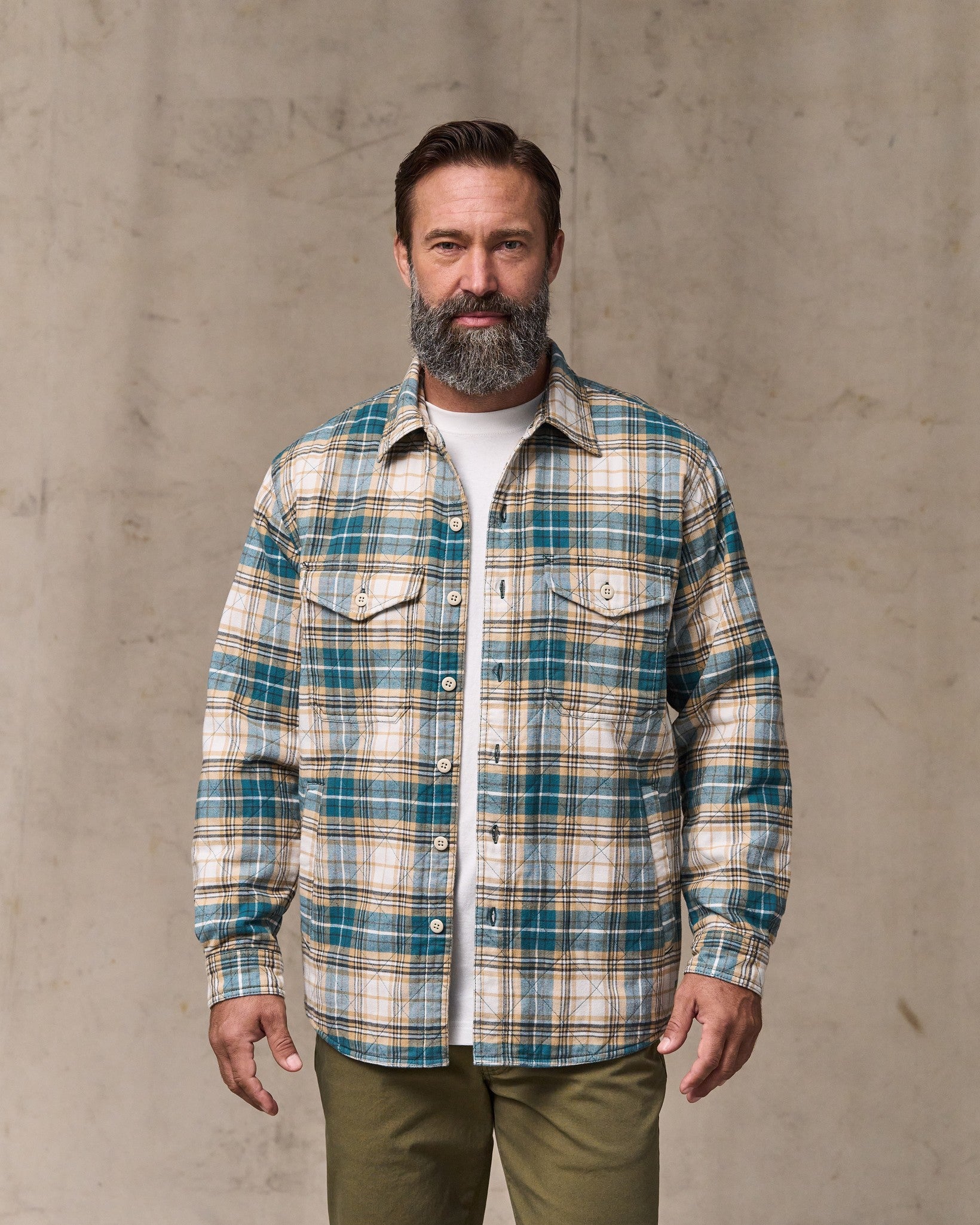 Insulated Flannel Jac-shirt - Teal / Khaki Plaid | Filson
