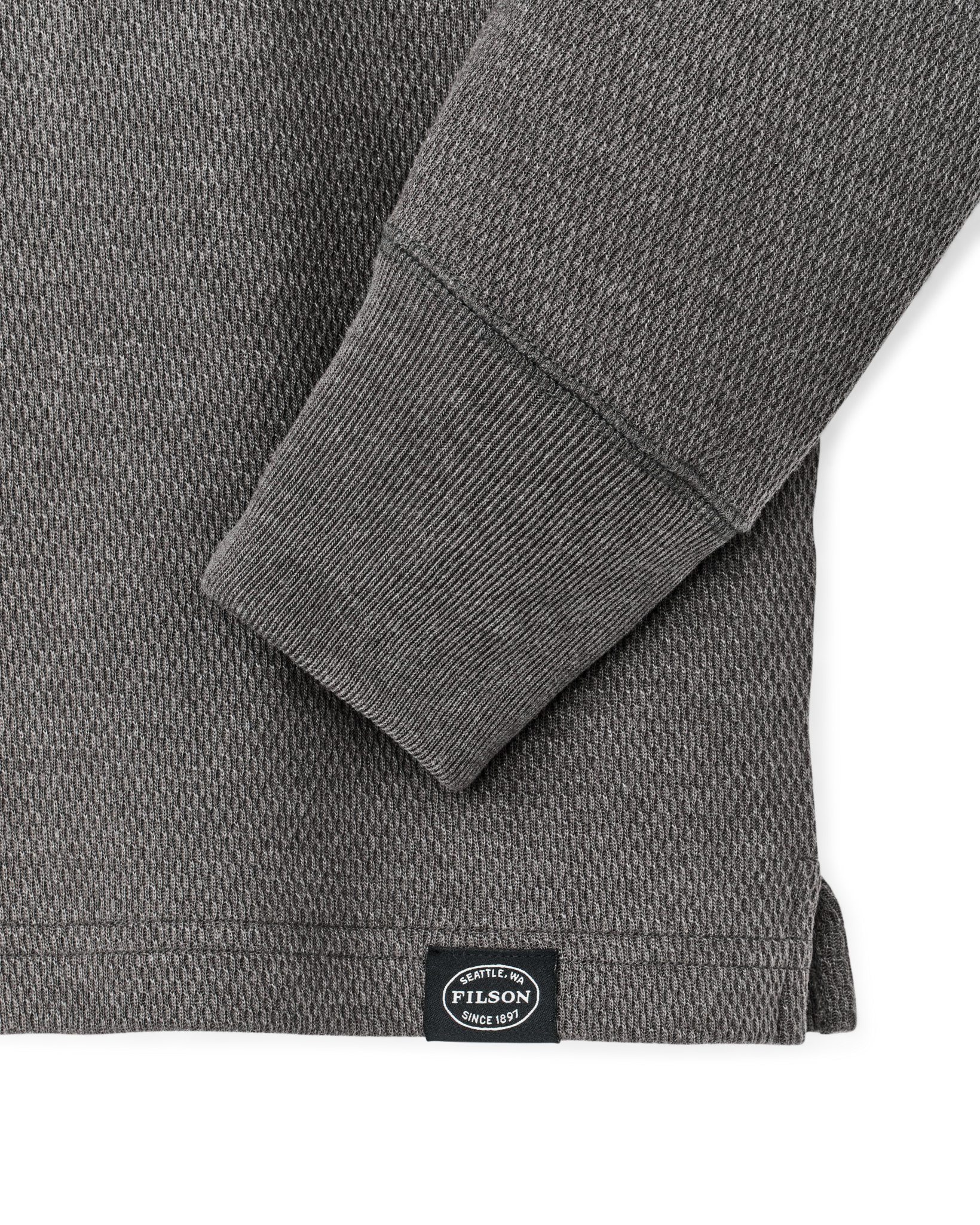 Alternate view of the Filson Waffle Knit Henley - Charcoal