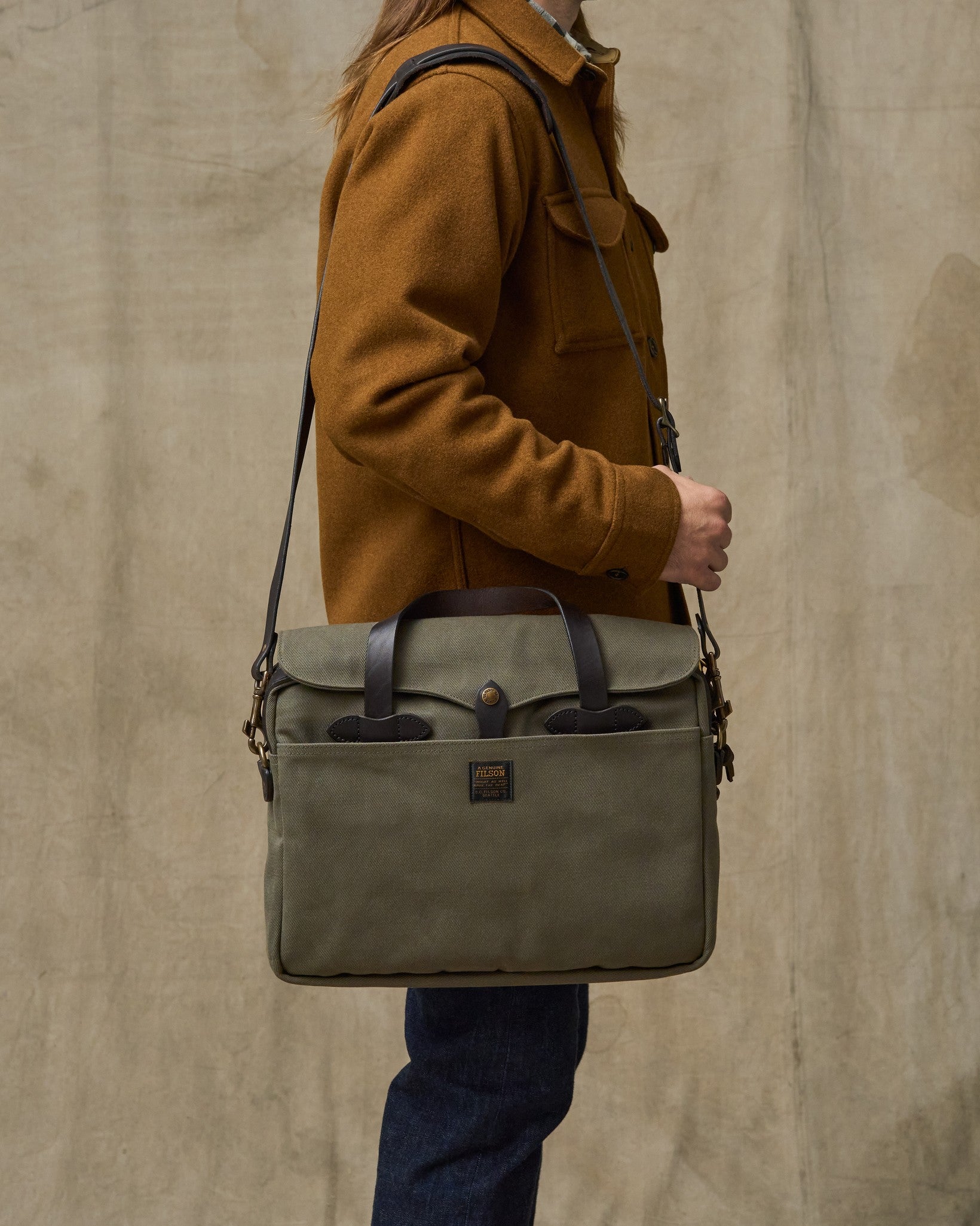 Rugged Twill Original Briefcase - Otter Green | Filson