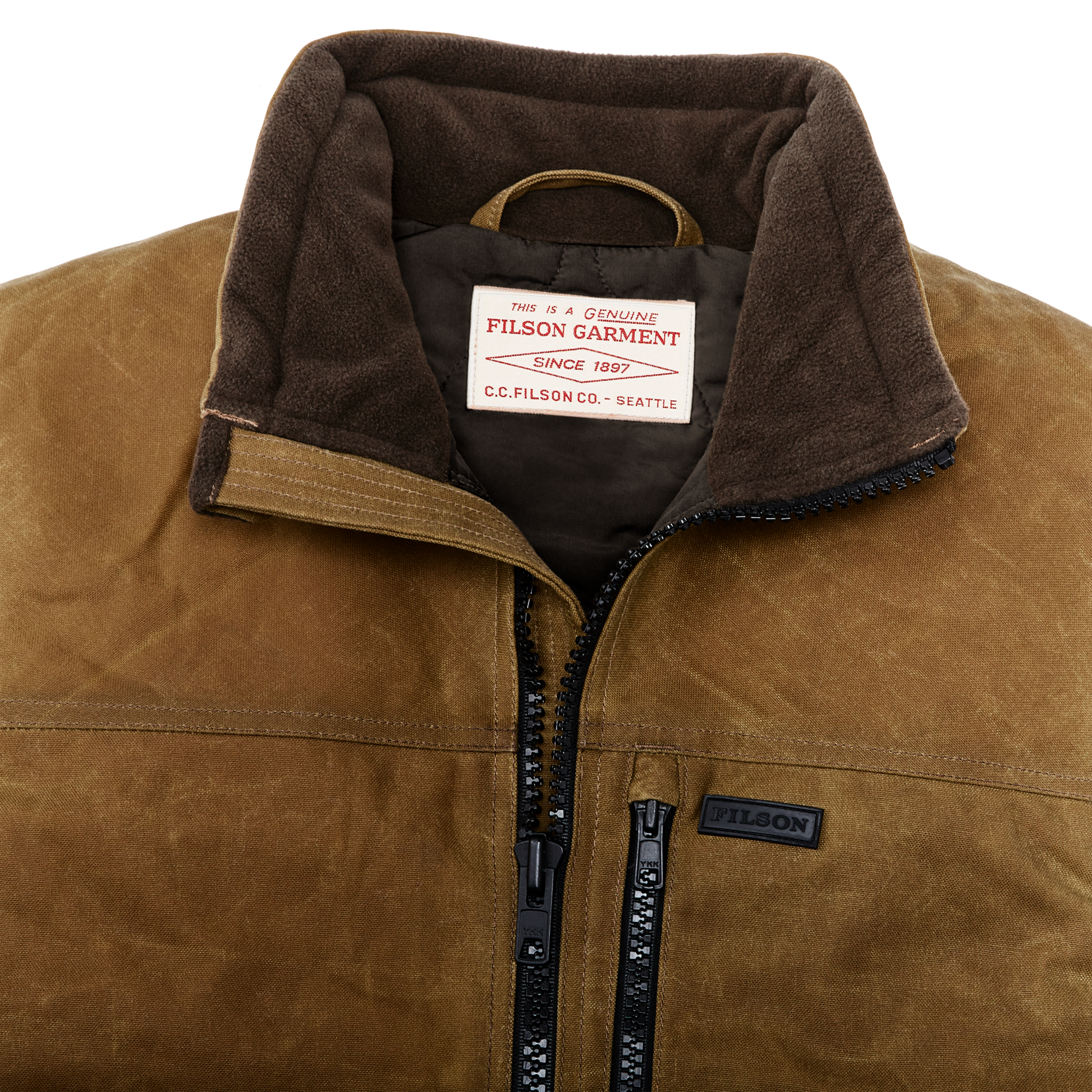 Alternate view of the Filson Tin Cloth Primaloft® Vest - Dark Tan 2