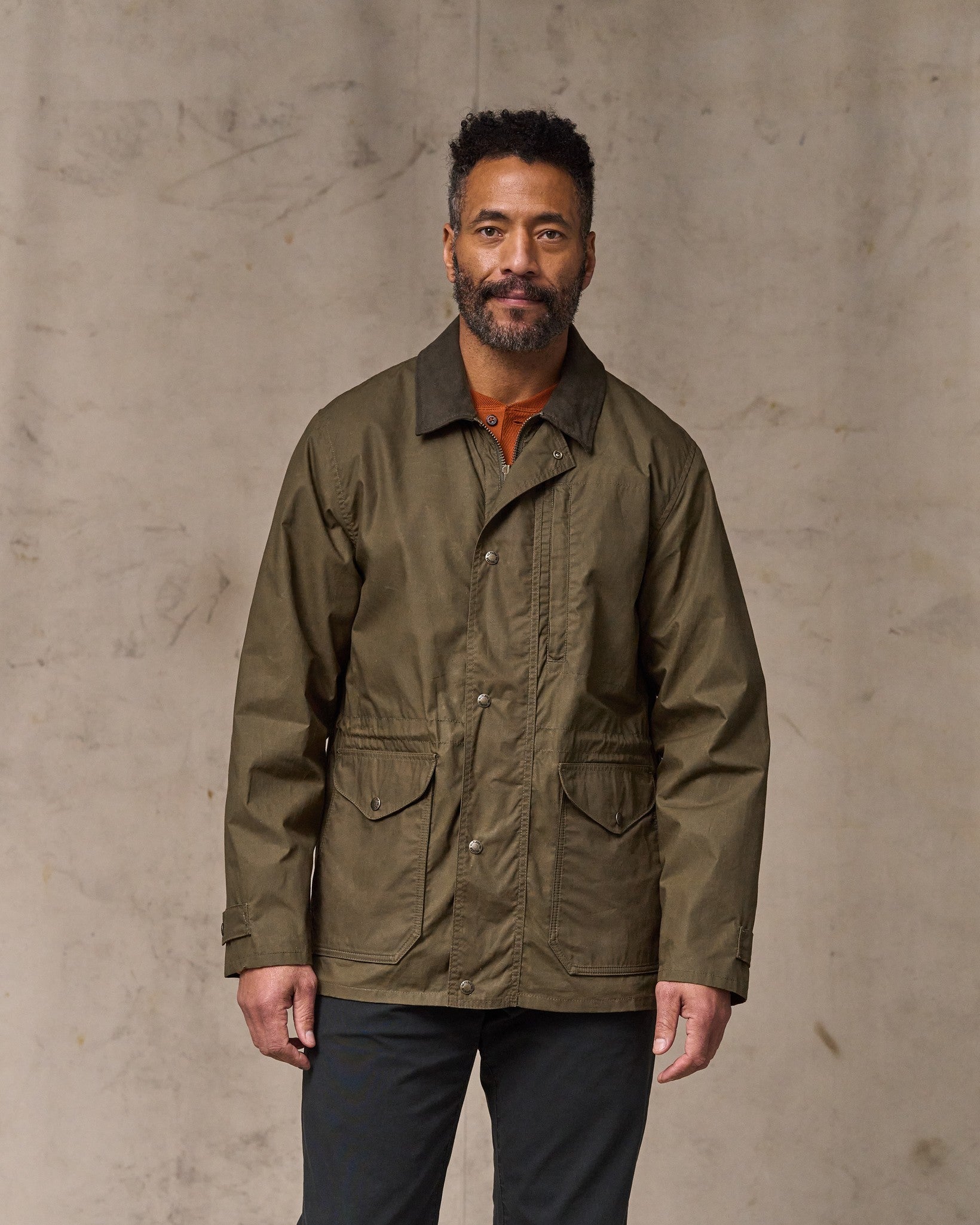 Dry Wax Mile Marker Coat - Burnt Olive | Filson