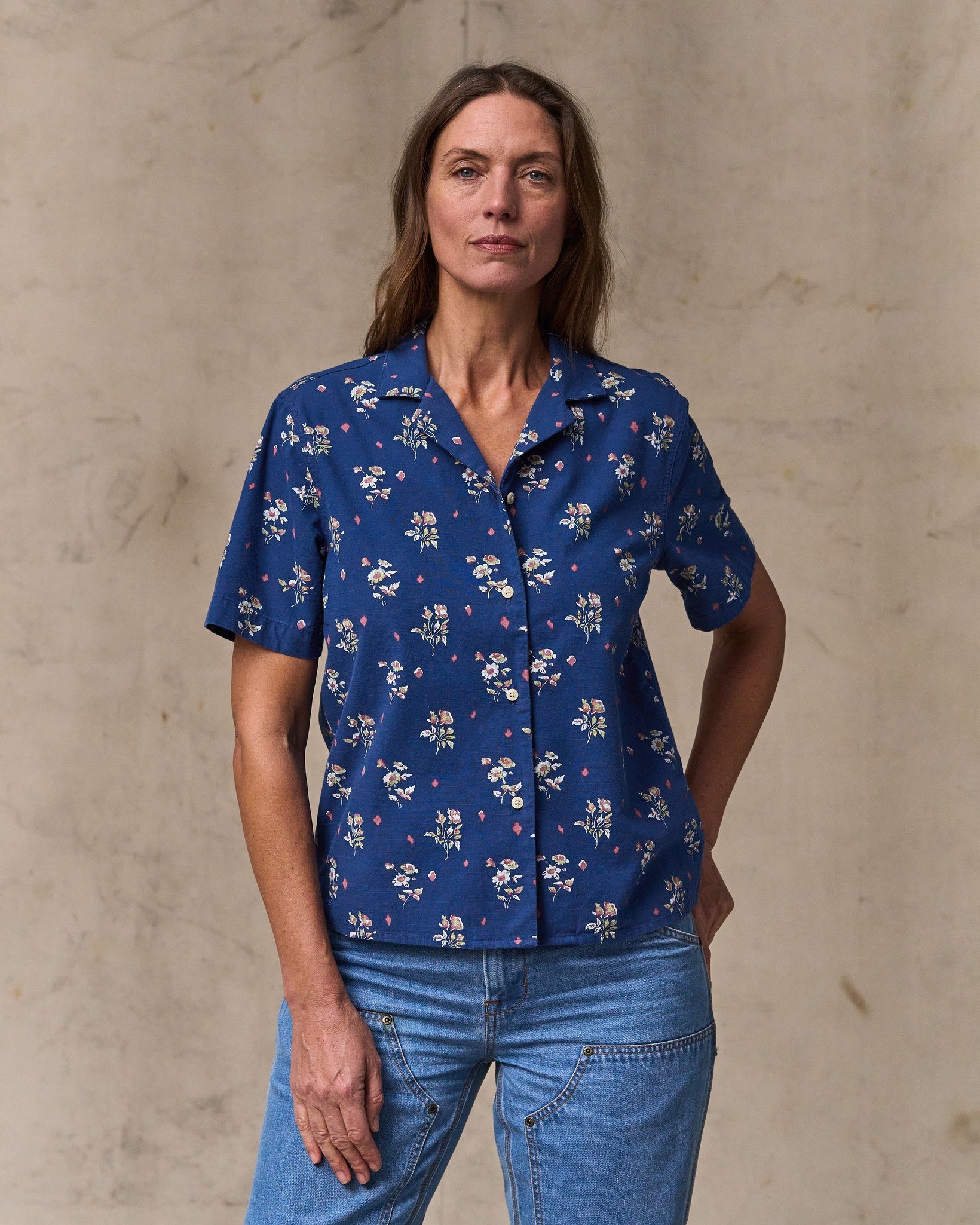 Women's Camp Shirt - Indigo / Floral | Filson