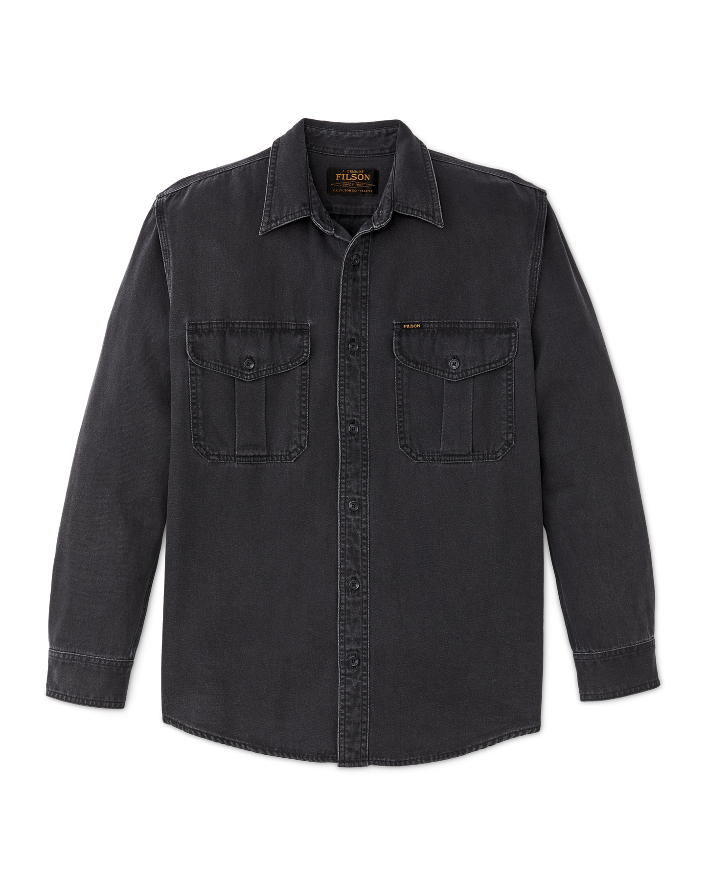 Front-facing image of the Filson Denim Guide Shirt - Black