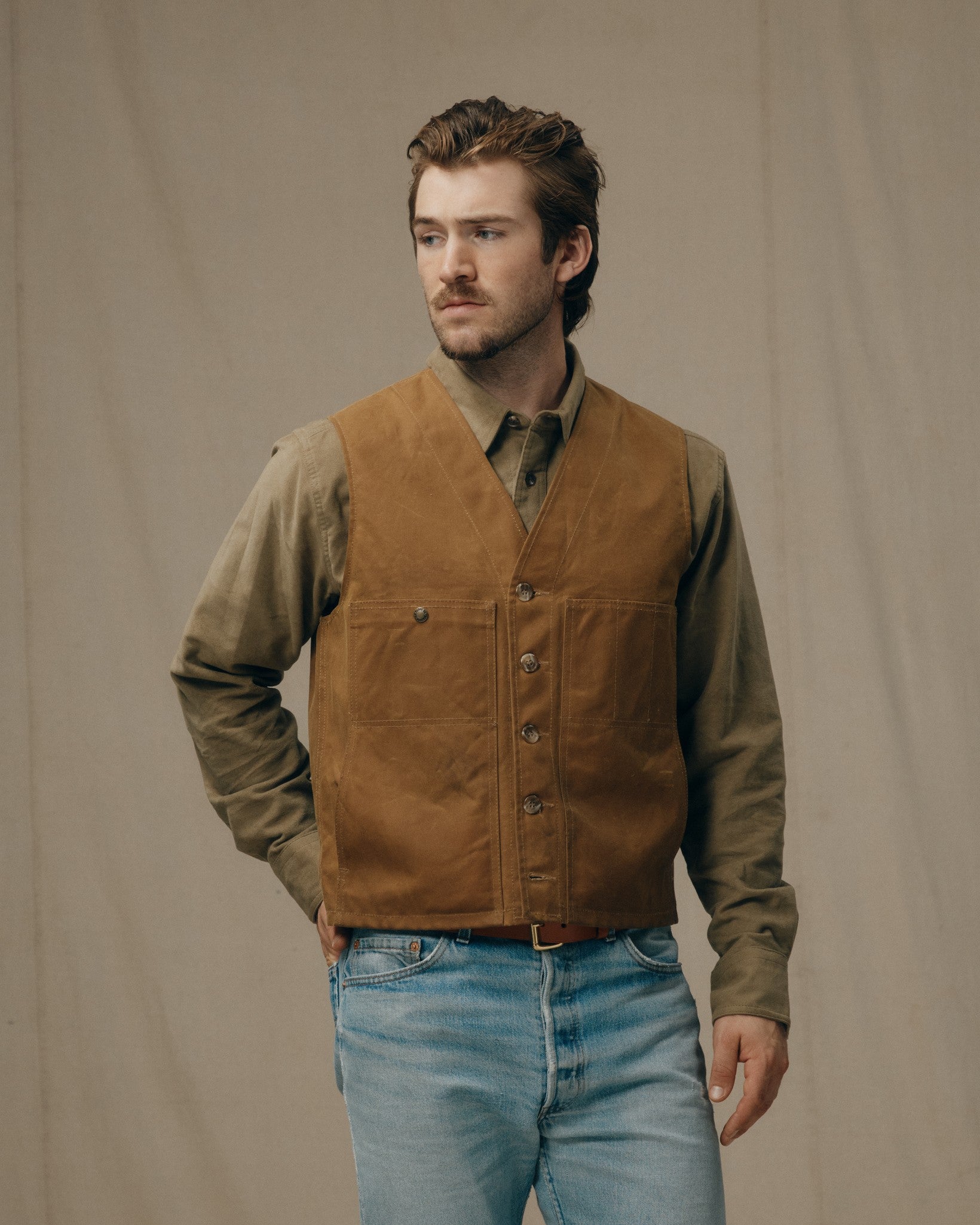 Men's Waxed Canvas Vest | Filson