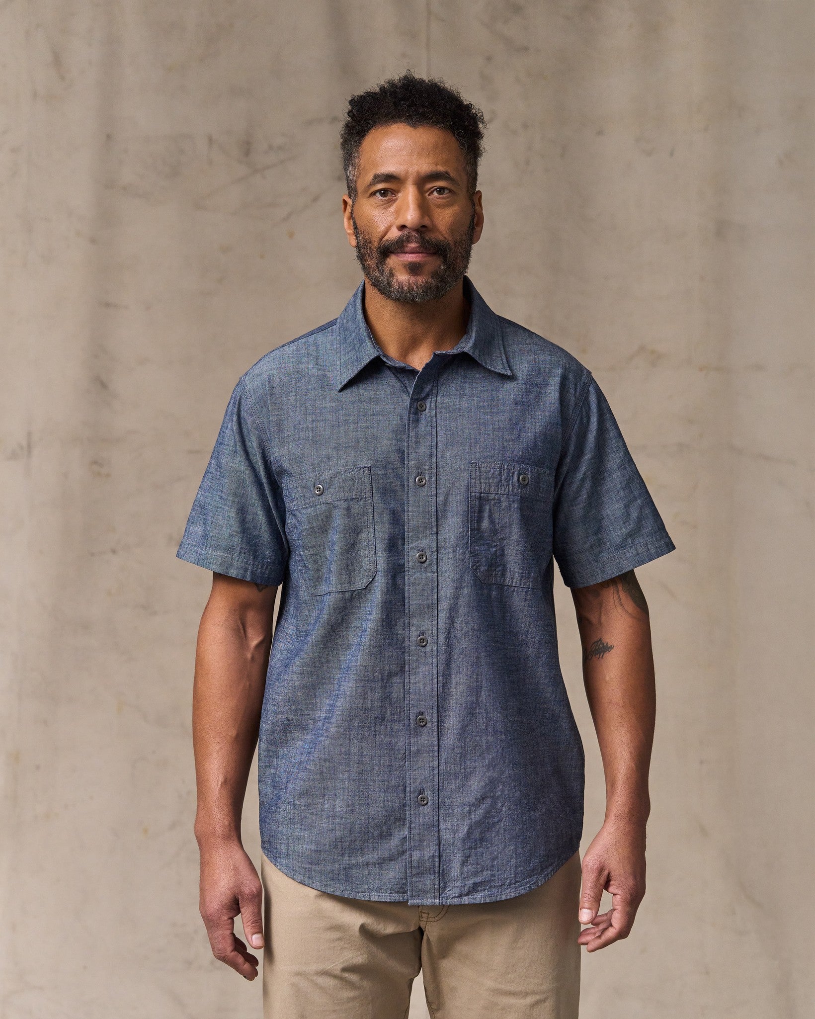 Short Sleeve Chambray Shirt - Vintage Fade | Filson