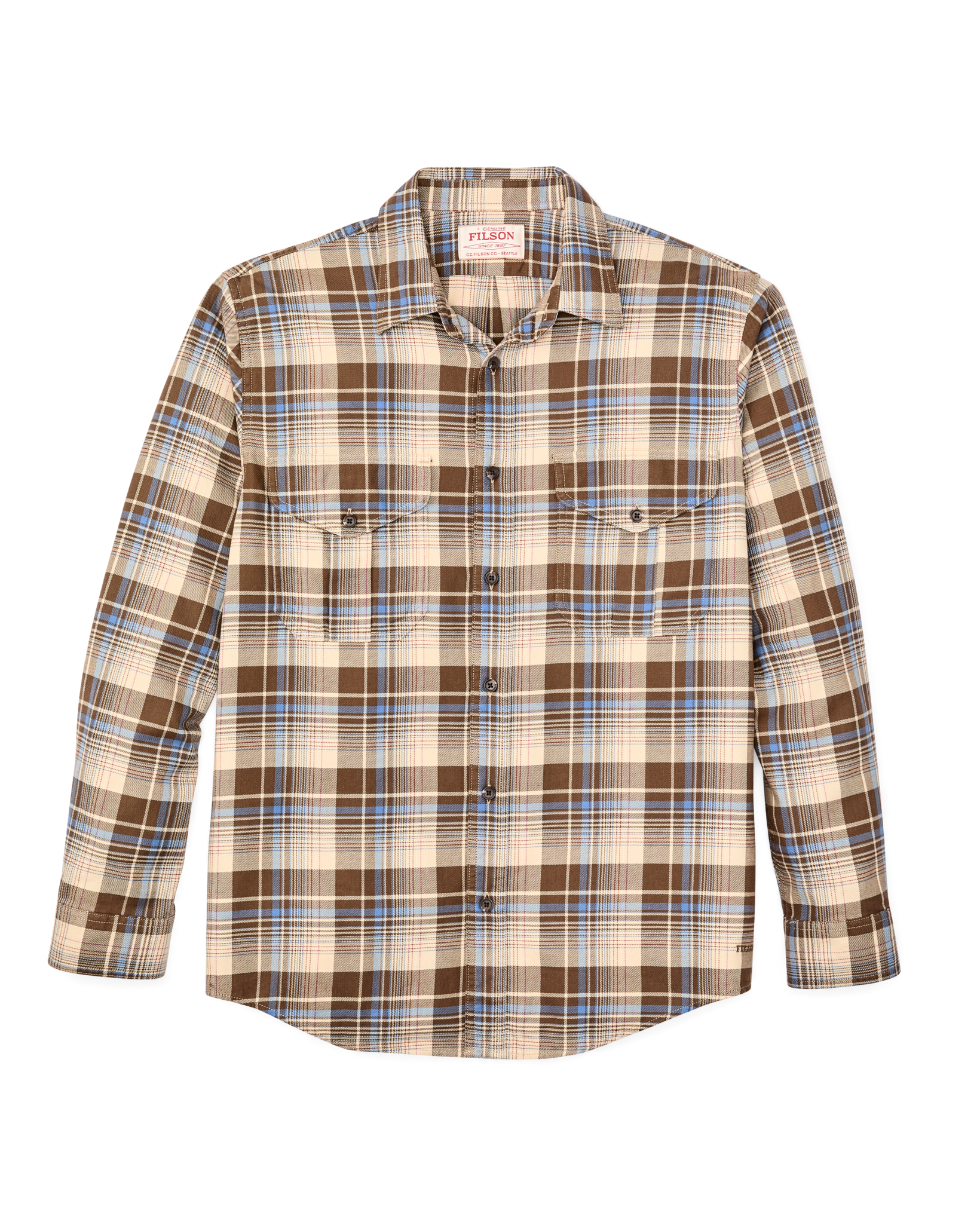 Lightweight Alaskan Guide Shirt - Cream / Blue / Multi Plaid | Filson