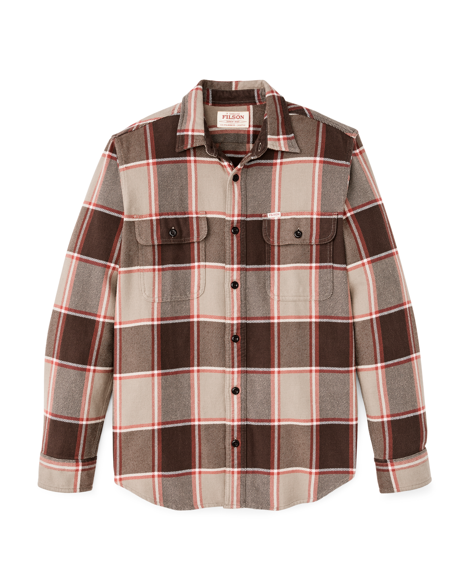Vintage Flannel Work Shirt - Tan / Orange / Multi Plaid | Filson Vintage Flannel Work Shirt - Tan / Orange / Multi Plaid | Filson
