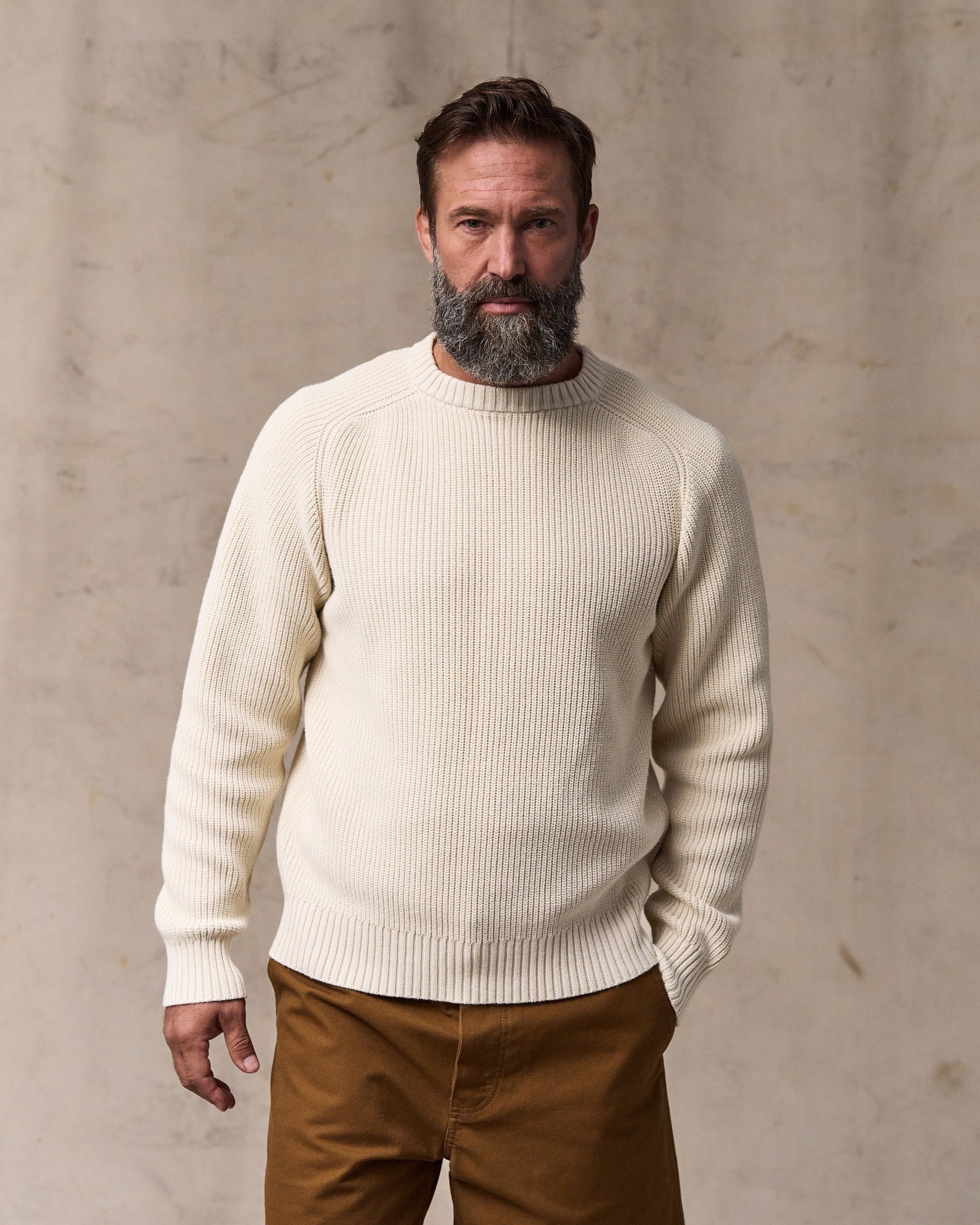 Filson Vintage Cotton Crewneck Shirt Sweater in Natural