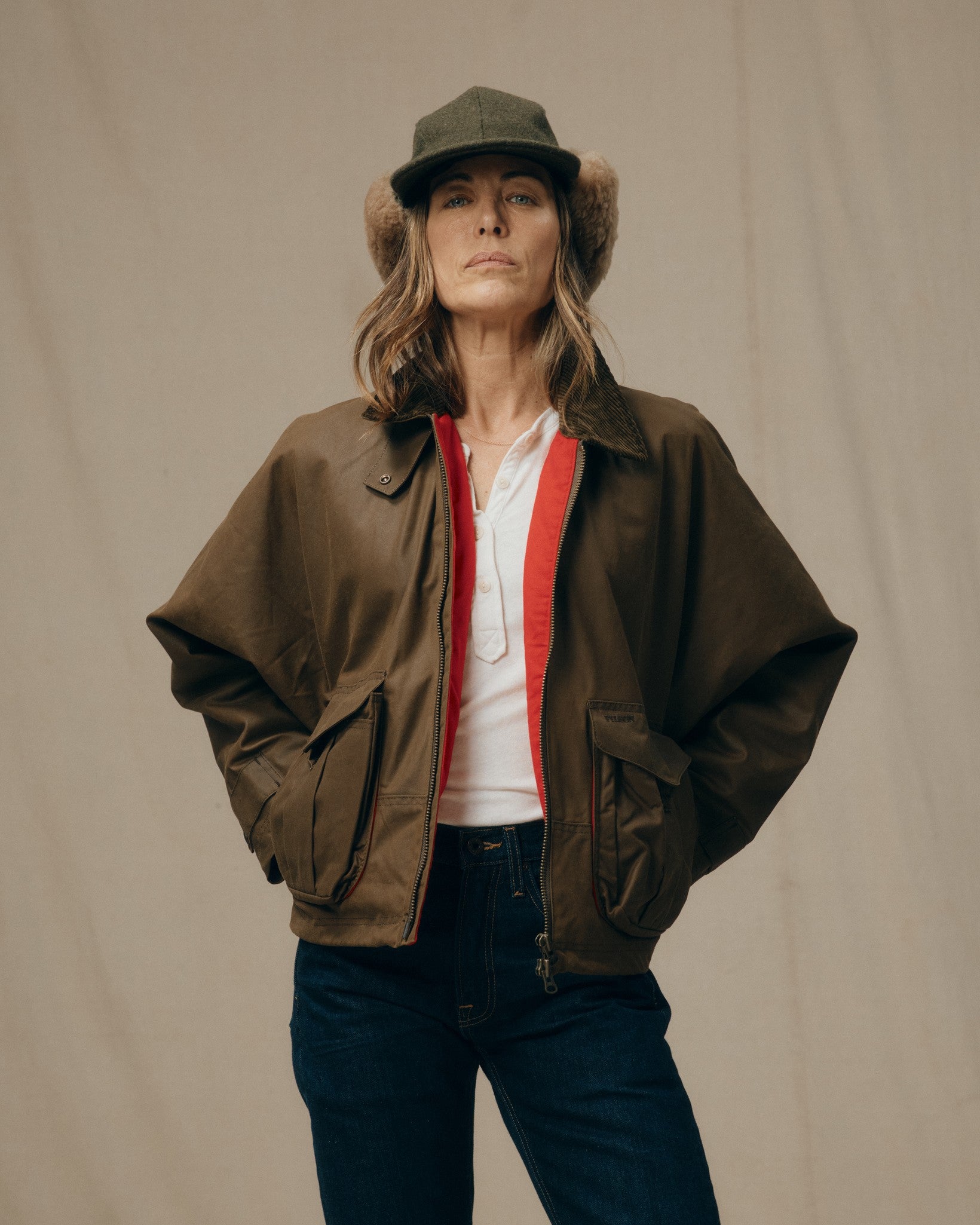 filson tent Filson Women's Shelter Cloth Short Work Jacket in Dark Tan