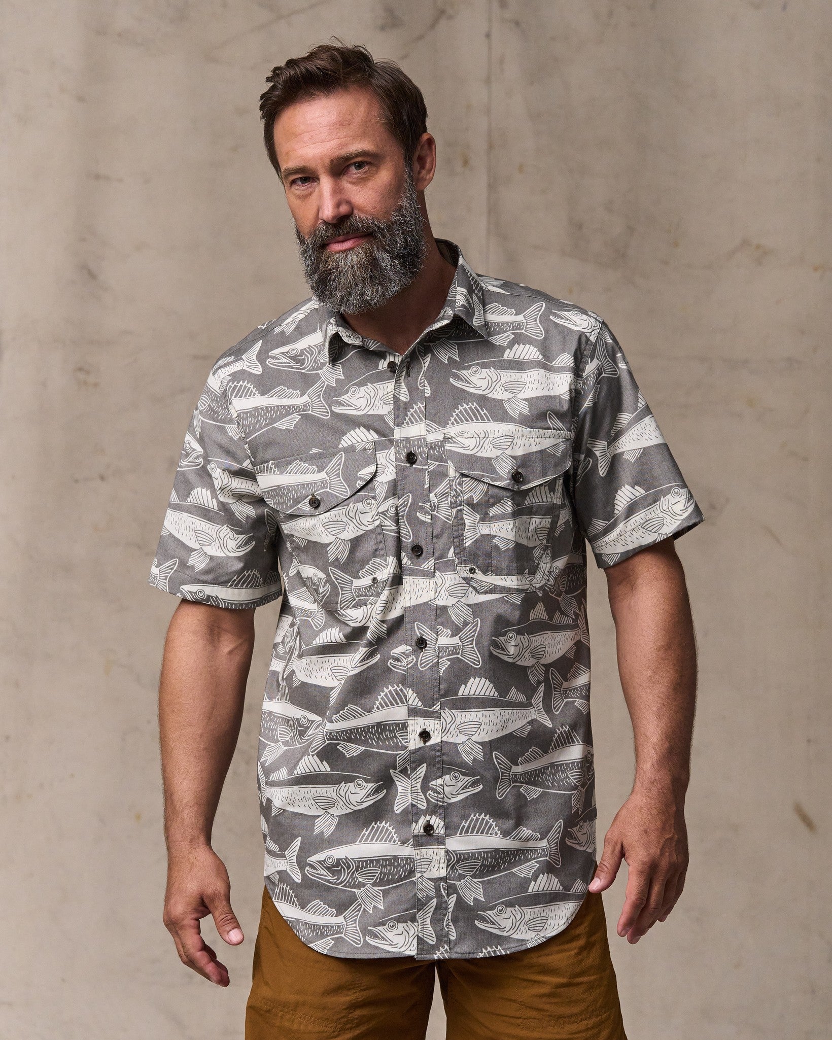 Twin Lakes Short Sleeve Sport Shirt - Beluga / Print | Filson