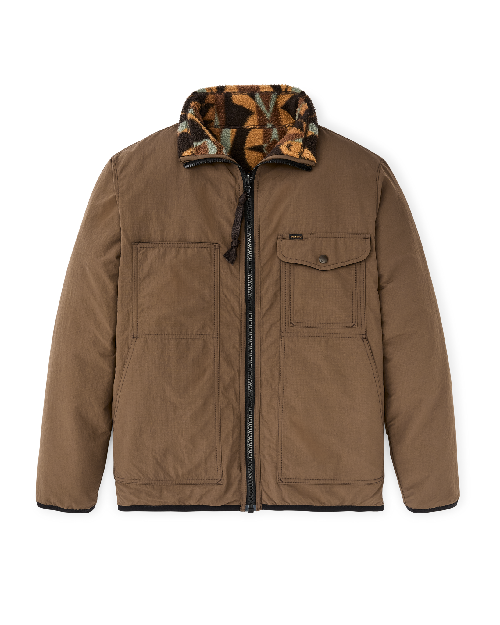 Reversible Pile Fleece Jacket - Brown / Night Camp