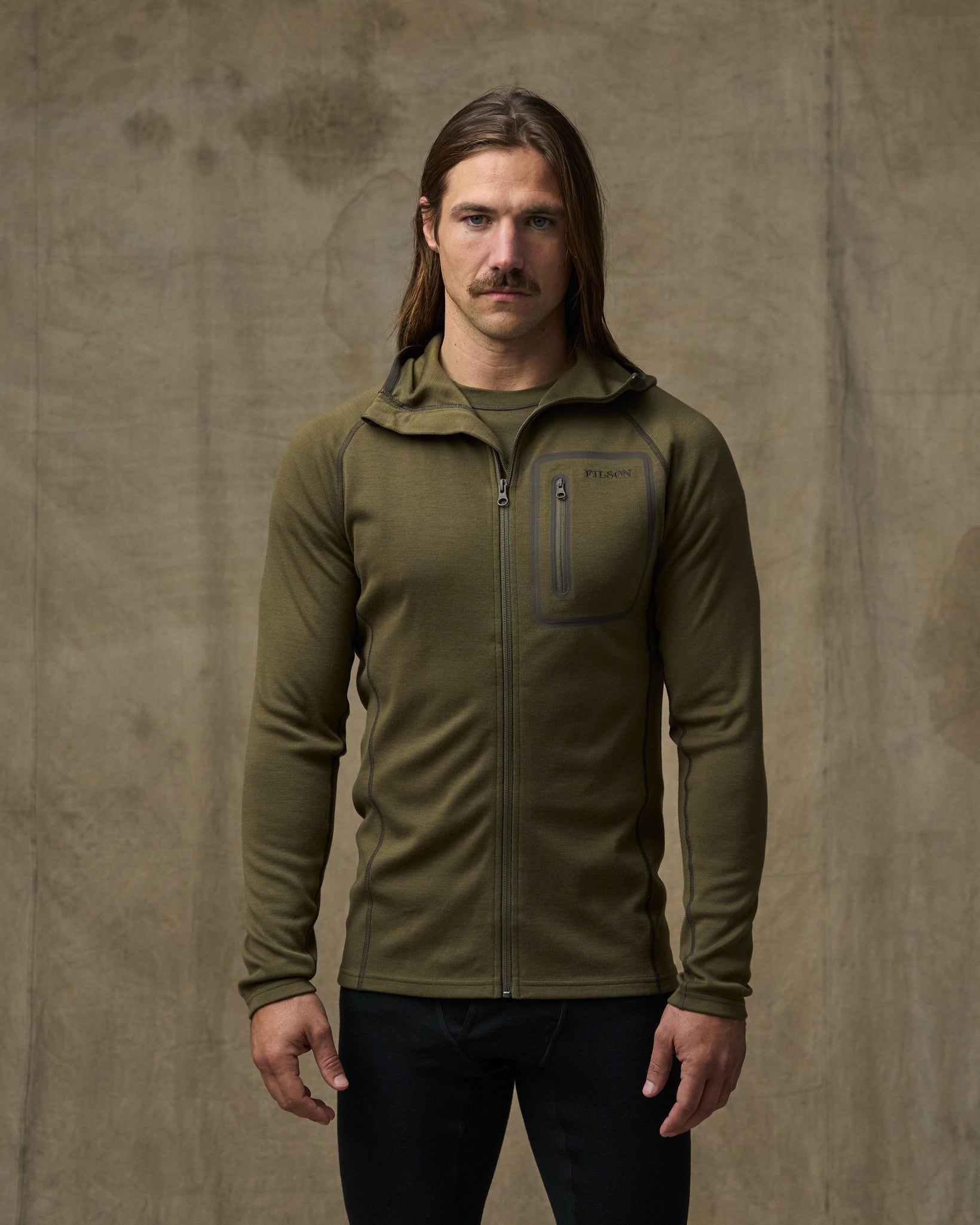 400g Merino Wool Hoodie - Dark Olive | Filson