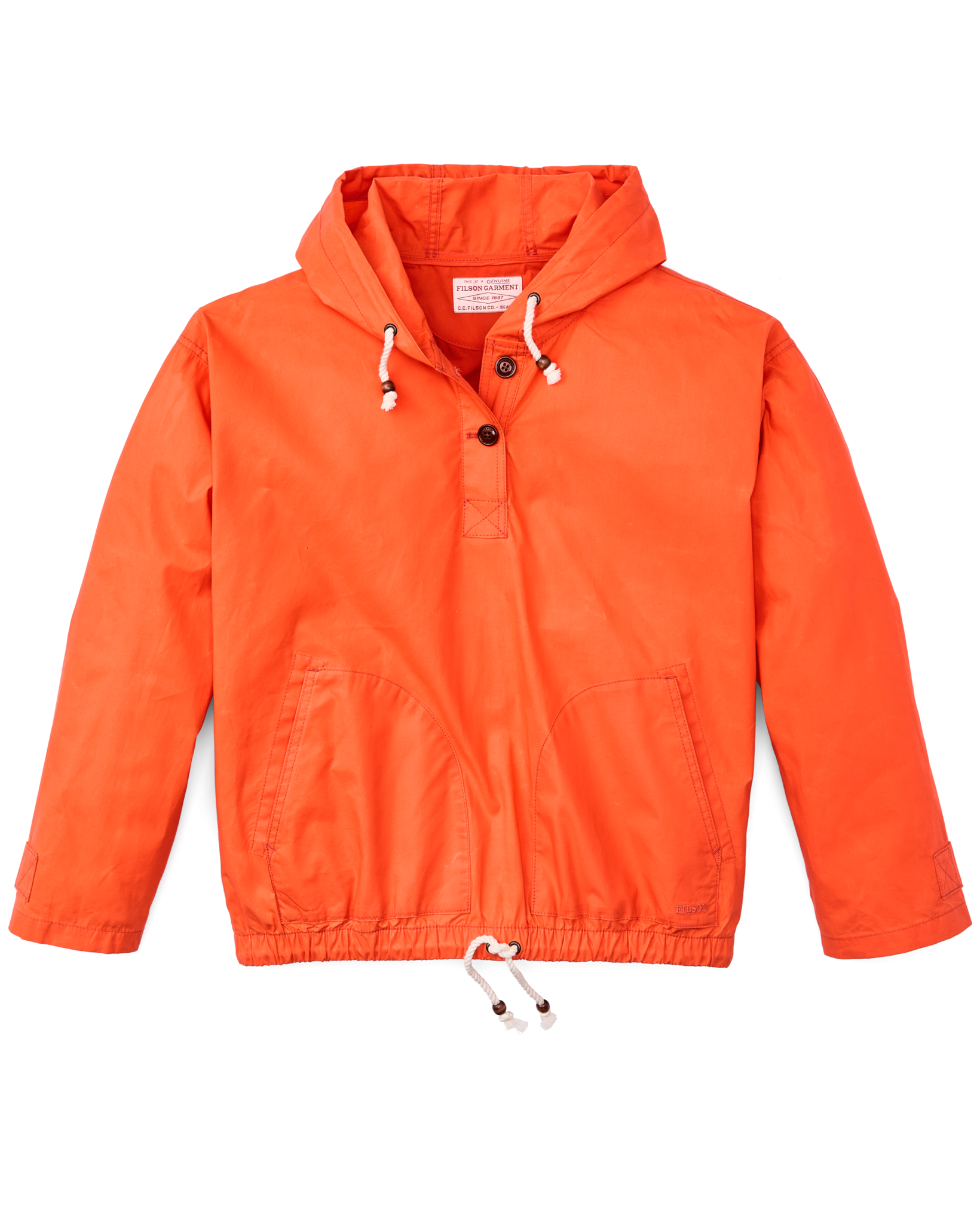 Women's Dry Wax Hooded Popover - Flame | Filson