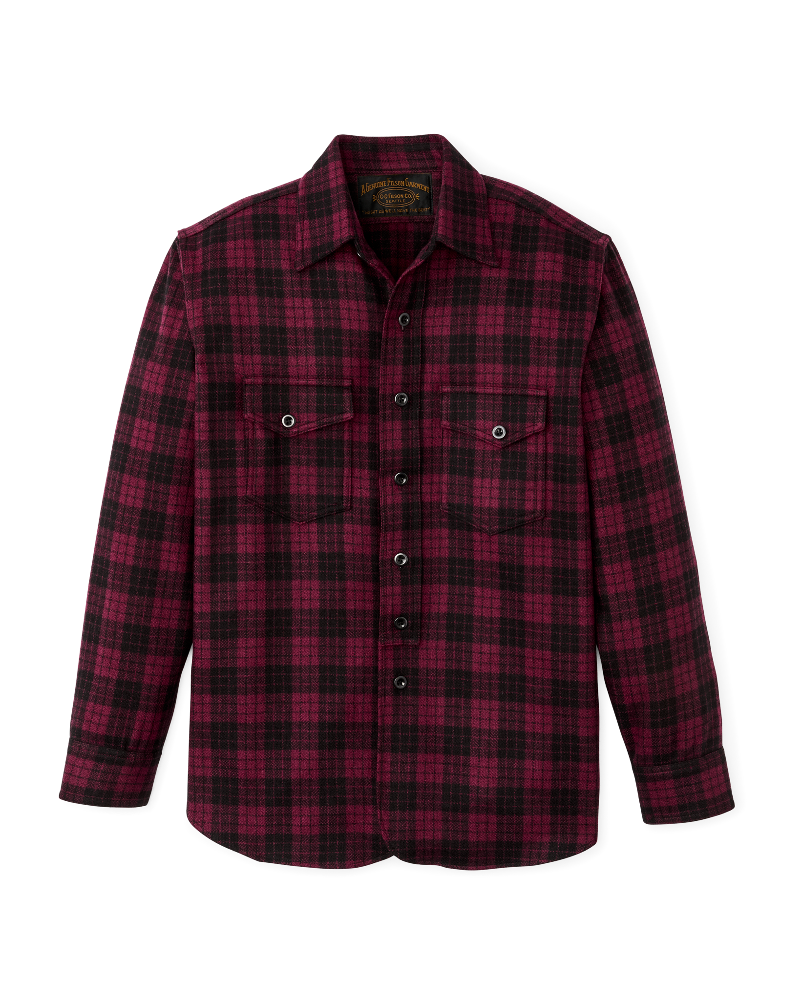 1922 Archive Wool Shirt - Deep Crimson / Black Plaid 1922 Archive Wool Shirt - Deep Crimson / Black Plaid