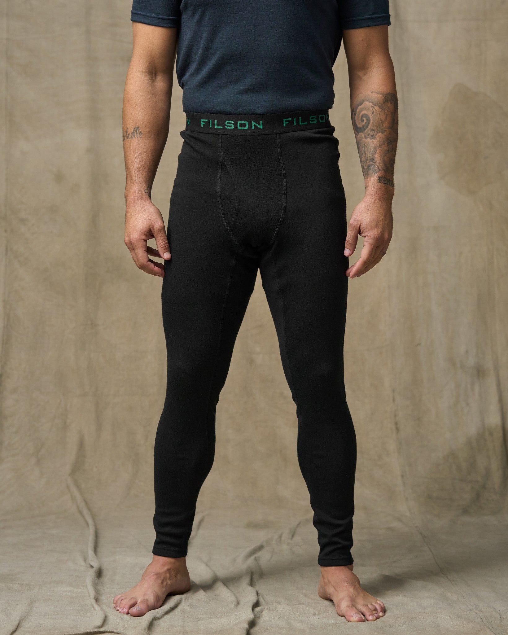 400g Merino Wool Bottoms - Black | Filson