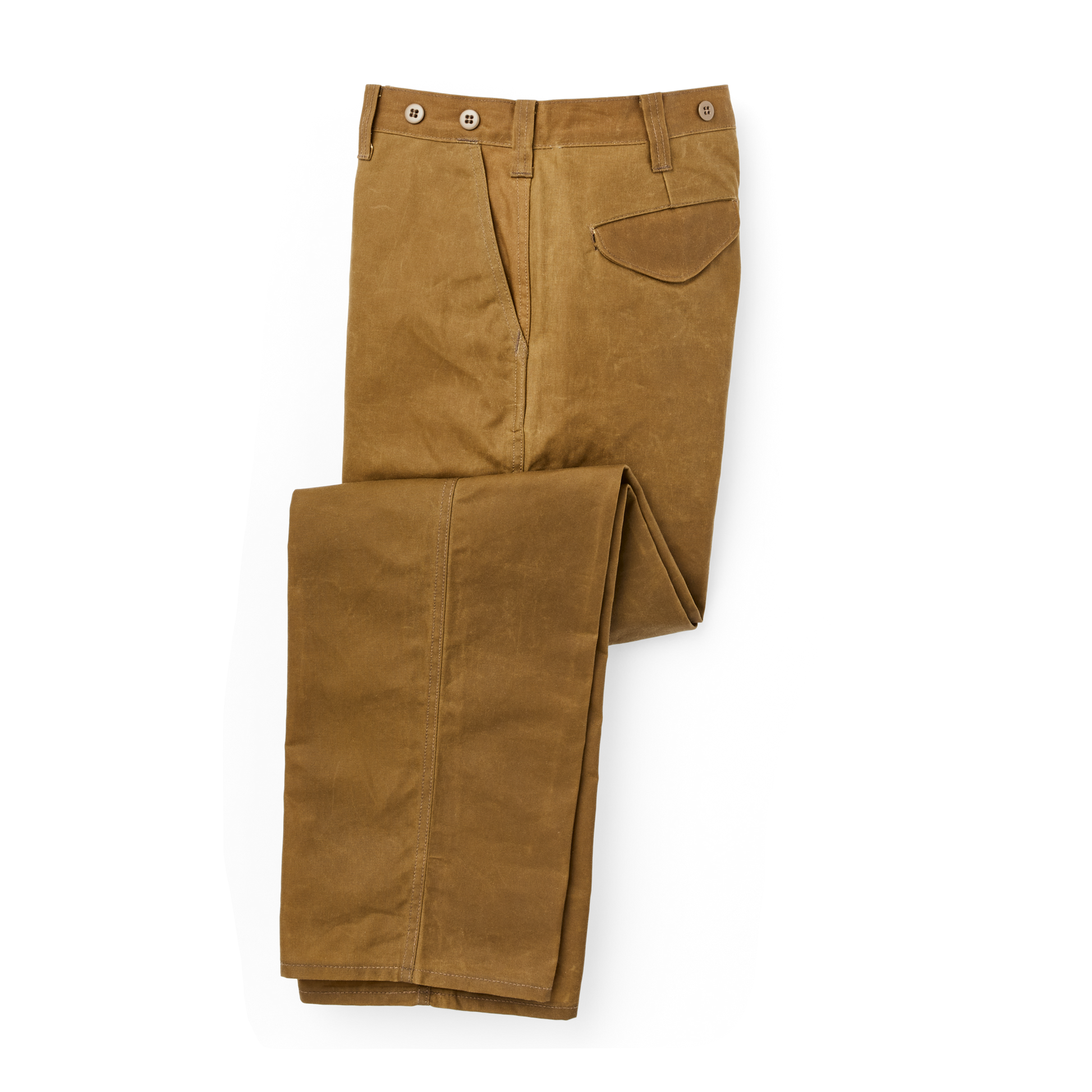 Front-facing image of the Filson Oil Finish Single Tin Cloth Pants - Dark Tan