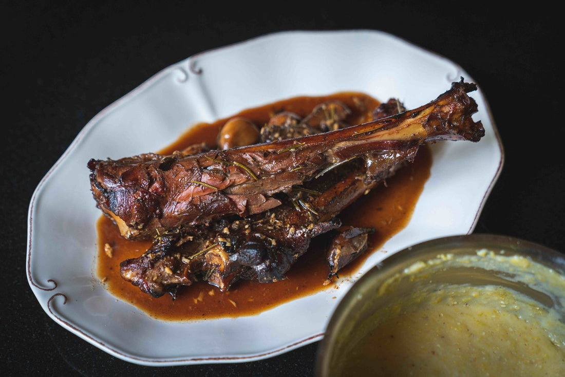 Filson Food: Smoked Garlic Venison Shanks
