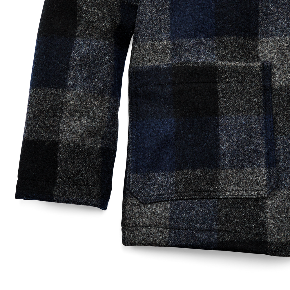 Alternate view of the Filson Mackinaw Wool Blazer - Charcoal/black/navy Buffalo Plaid